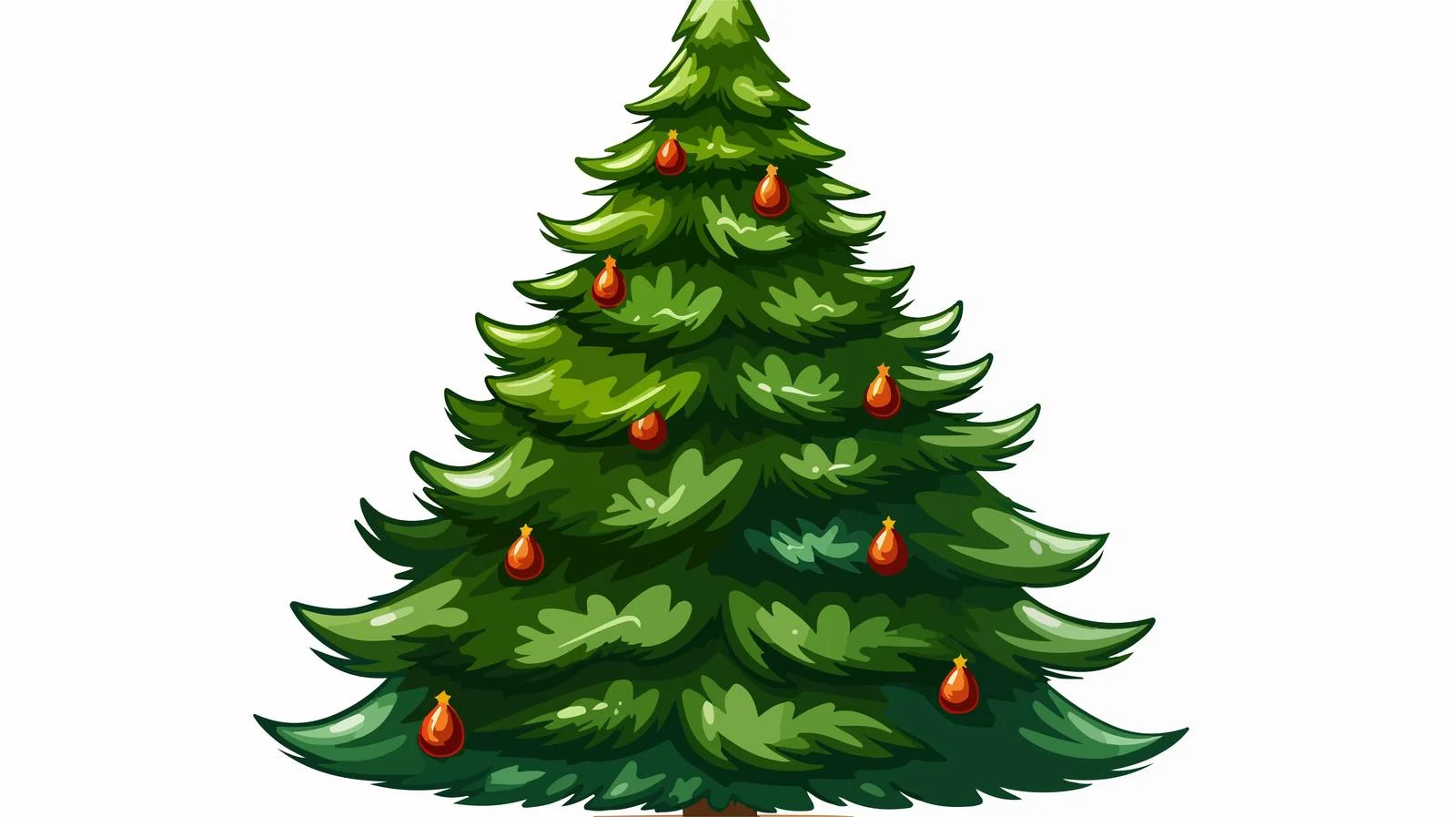 Cheerful Christmas Tree Cartoon Illustration — free download from Dotvec