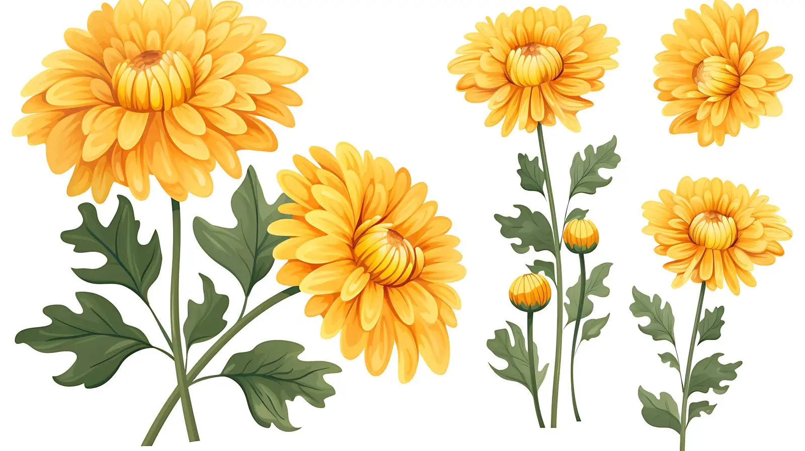 Exquisite Daisy and Chrysanthemum Floral Composition — free download from Dotvec