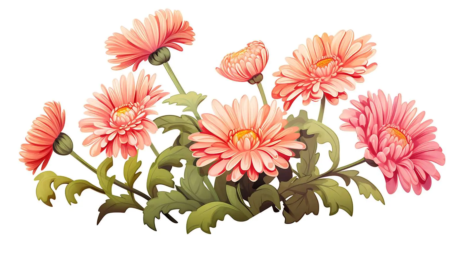 Mixed Daisy and Chrysanthemum Floral Composition – free chrysanthemum image from Dotvec