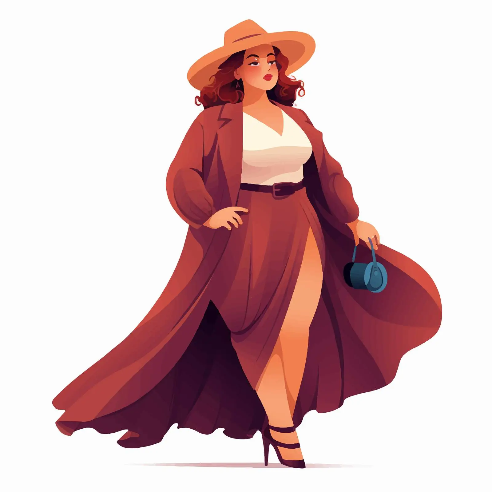 Chubby Curvy Woman in Modern Fashion — free download from Dotvec