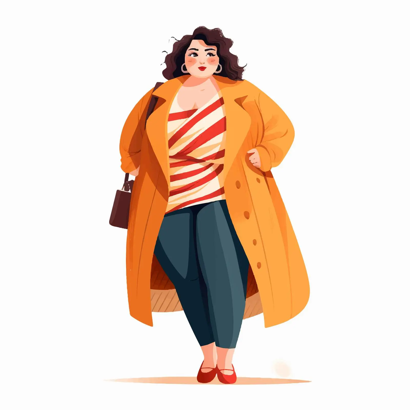 Chubby Curvy Woman in Modern Outfit — free download from Dotvec