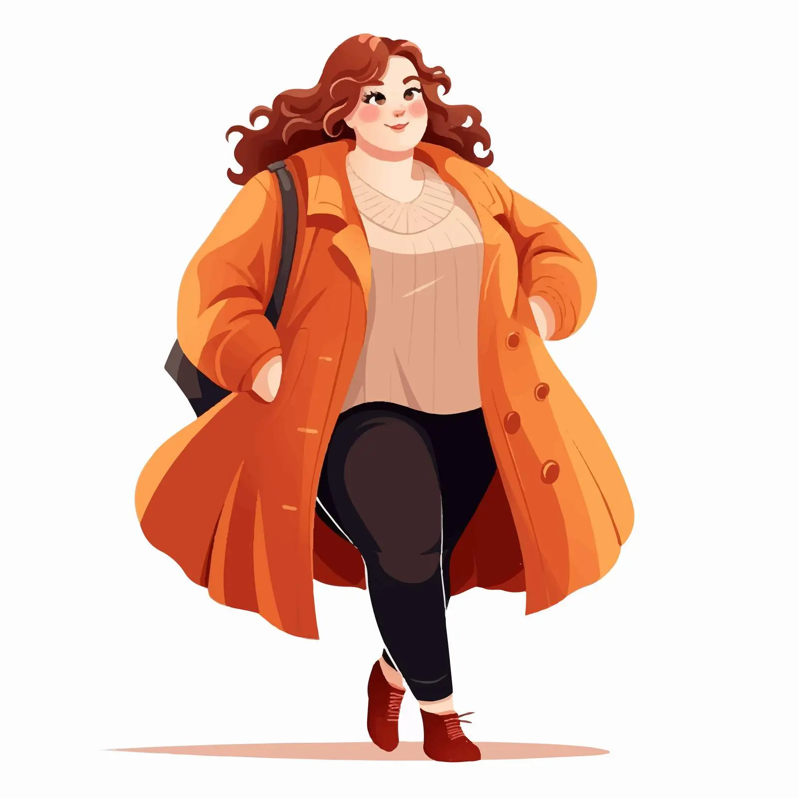 Chubby Curvy Woman in Modern Fashion — free download from Dotvec