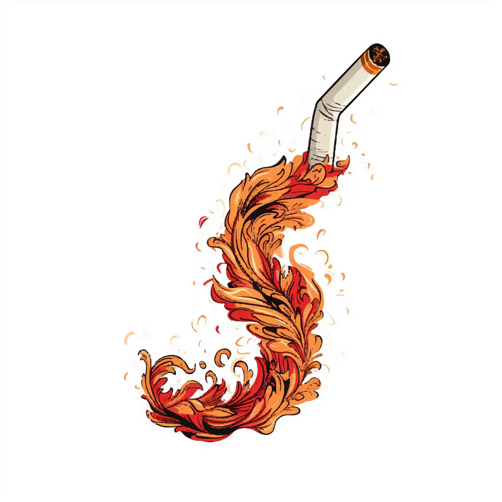 Cartoon Cigarette Line Vector Illustration — free download from Dotvec