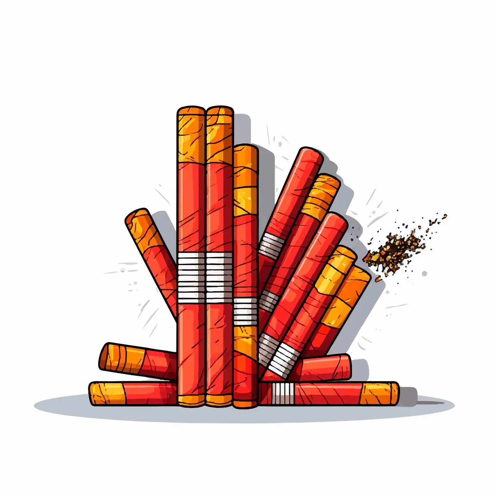 Cartoon Cigarette Line Vector Illustration – free tobacco image from Dotvec