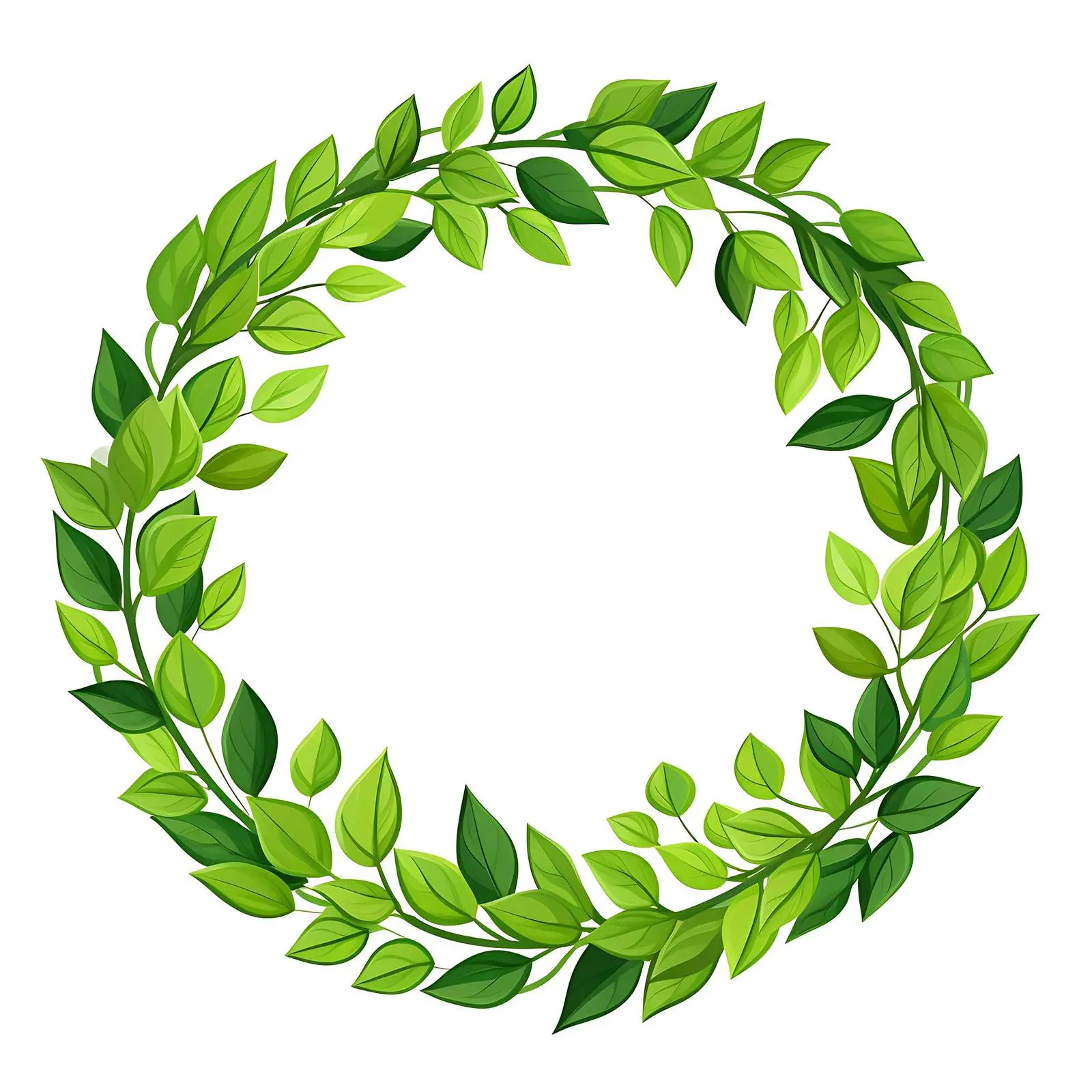 Circle of Fresh Green Leaves Isolated Image — free download from Dotvec