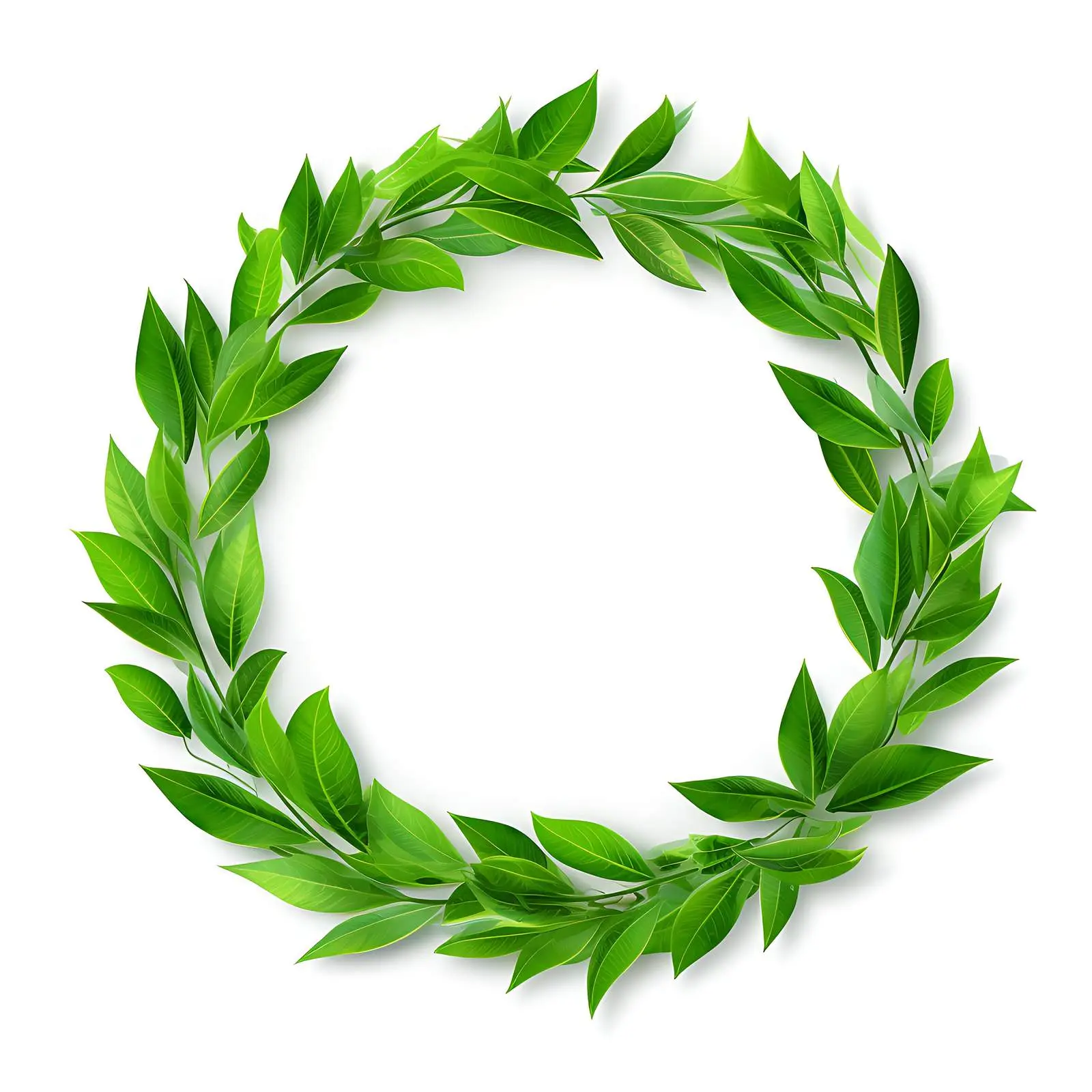 Circular Frame of Fresh Green Leaves — free download from Dotvec