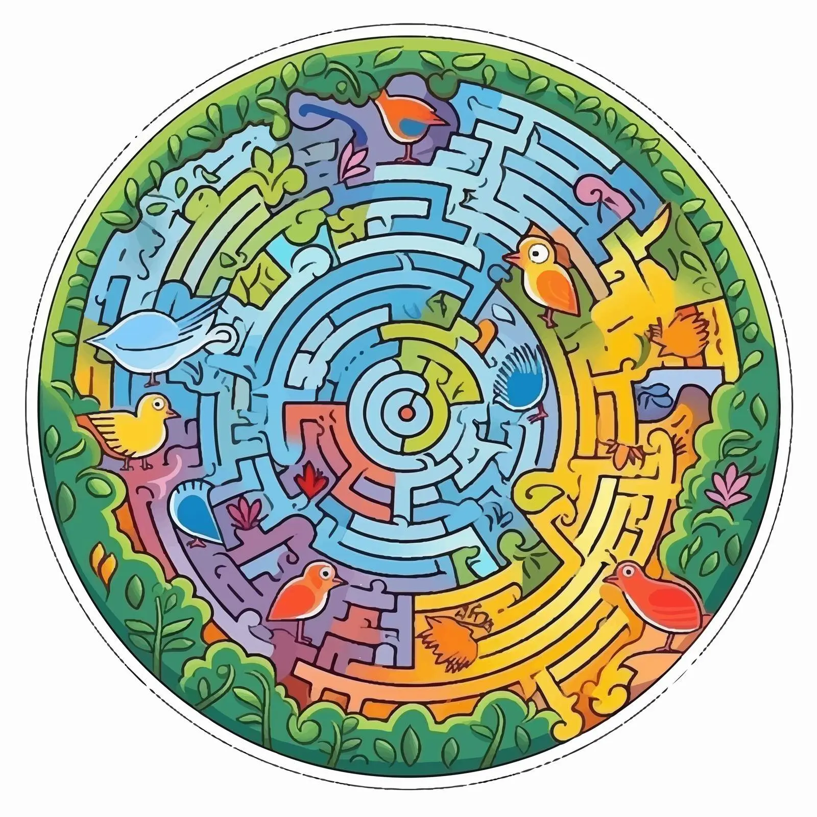 Circle Maze Game for Kids and Children — free download from Dotvec