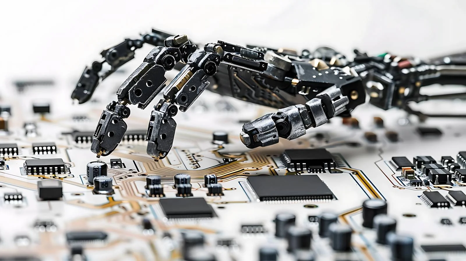 High-Tech Circuit Board with Manipulator — free download from Dotvec