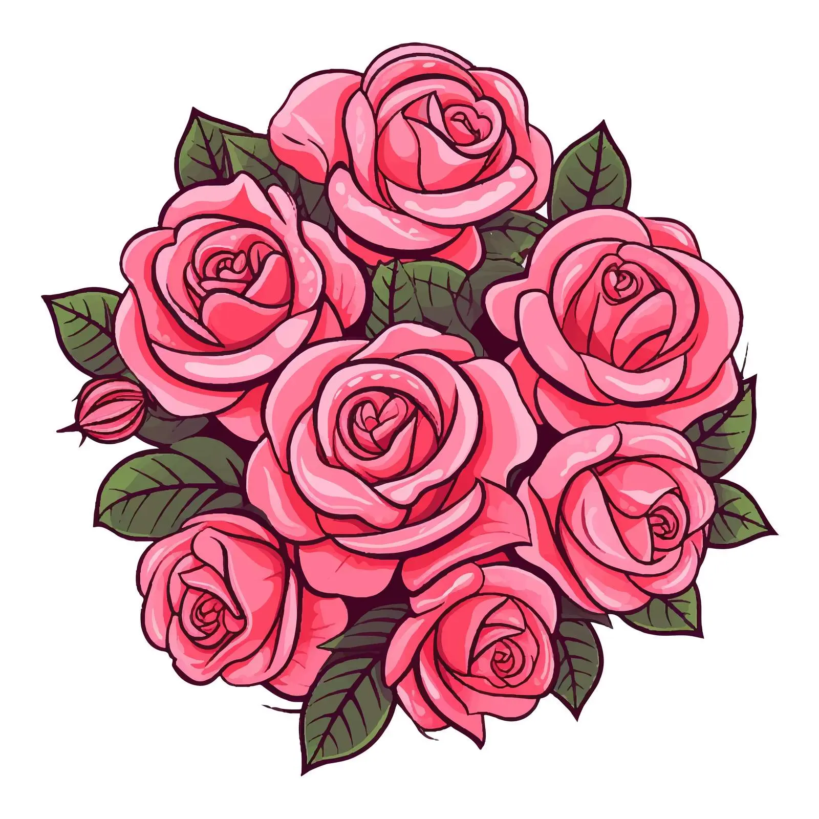 Circular Roses Decoration Icon Vector Illustration – free beautiful roses image from Dotvec