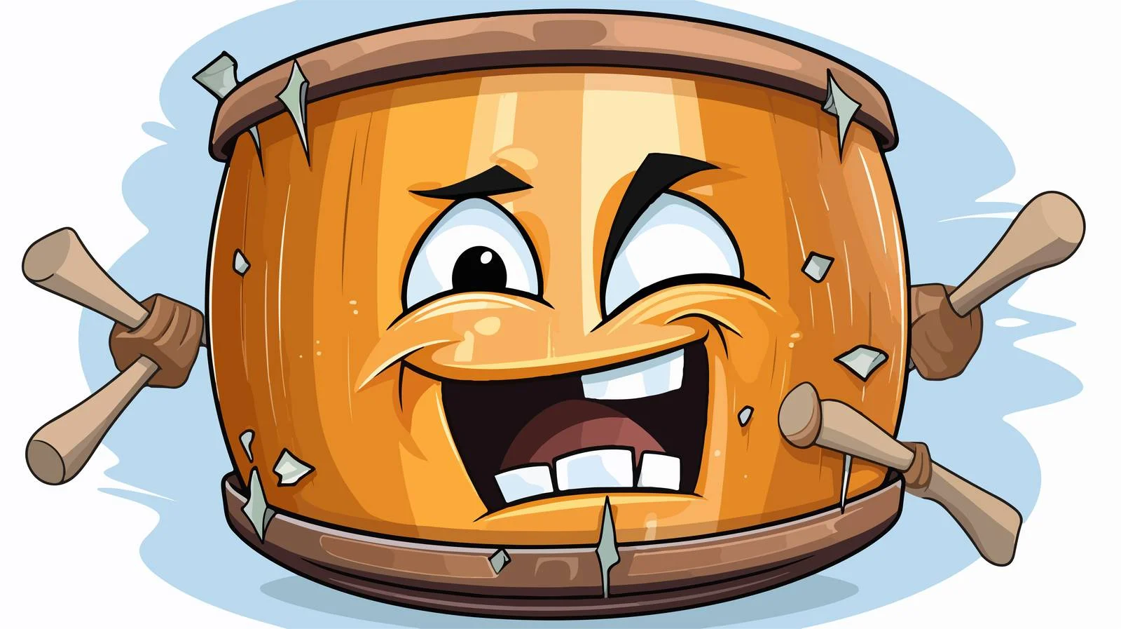 Drum Sticker Cartoon Illustration — free download from Dotvec