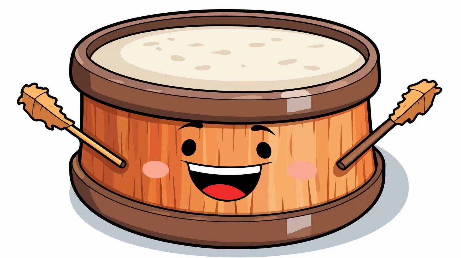 Cartoon Drum Sticker Illustration — free download from Dotvec