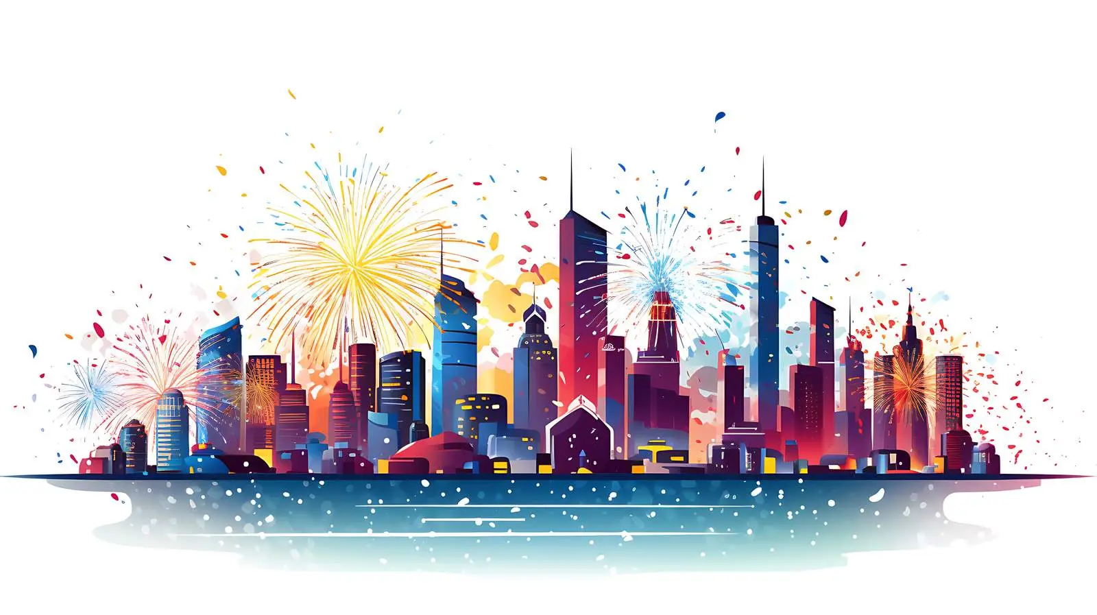 Vibrant City Fireworks at Night — free download from Dotvec