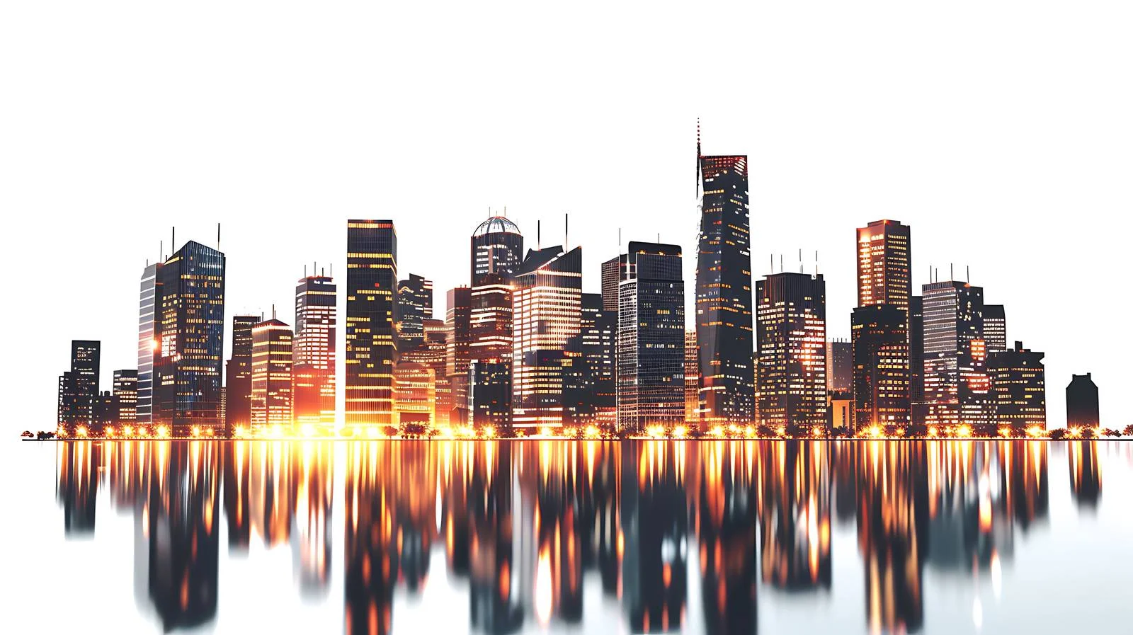 Urban Night Scene on White Background — free download from Dotvec