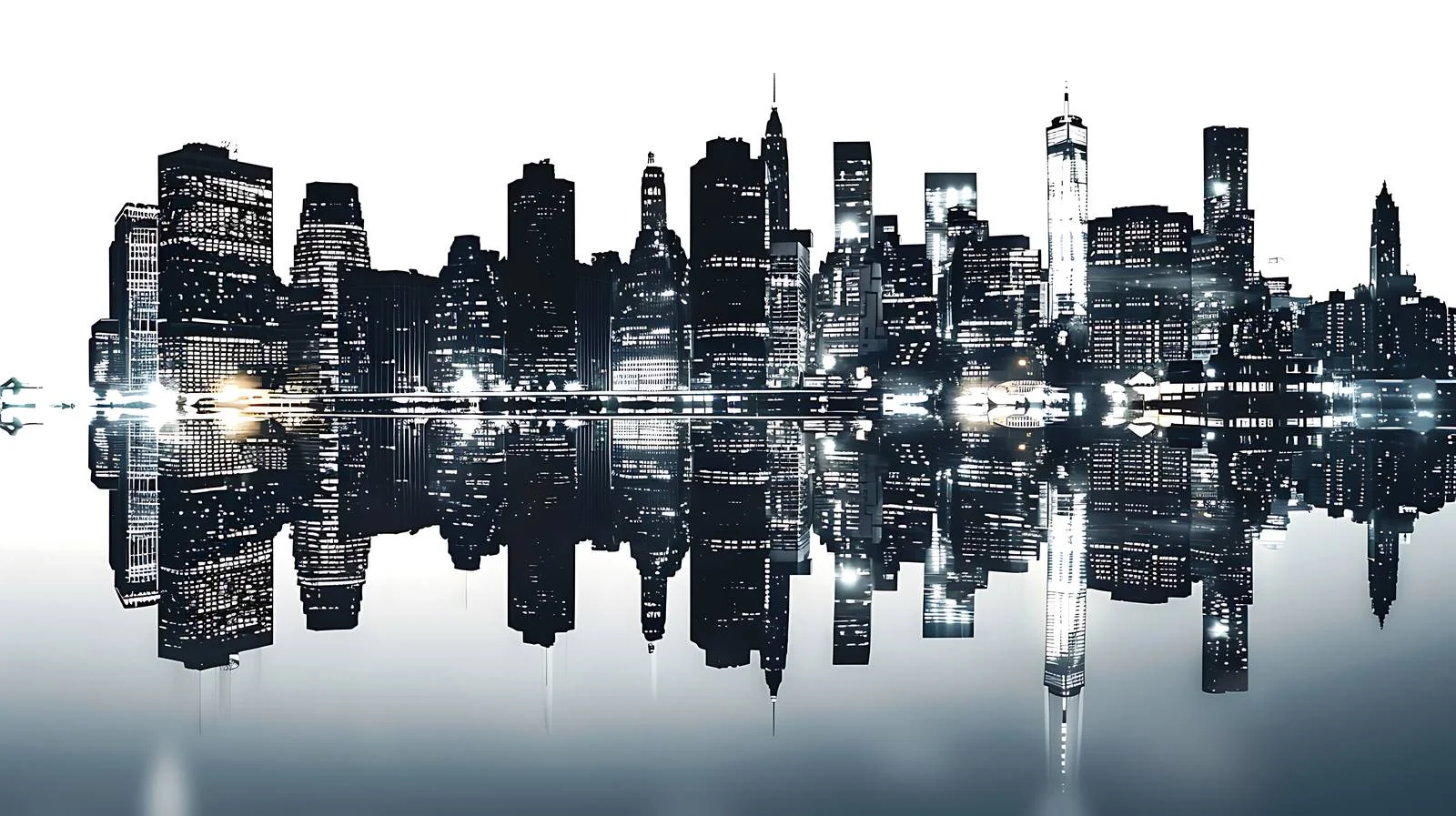 Urban Night Landscape on White Background — free download from Dotvec