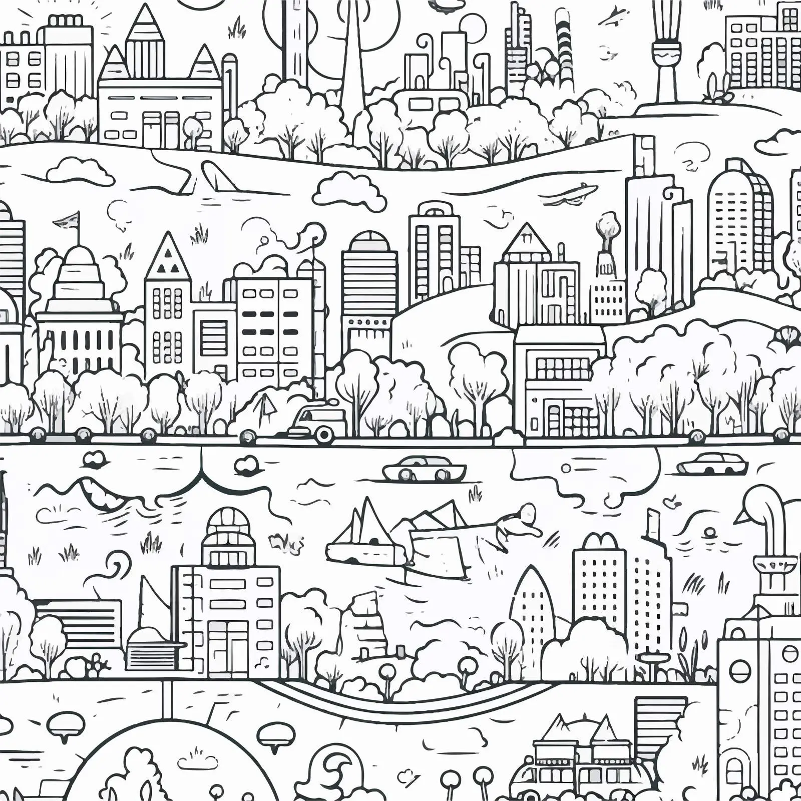 Eco-Friendly Cityscape with Innovative Architecture – free public spaces image from Dotvec