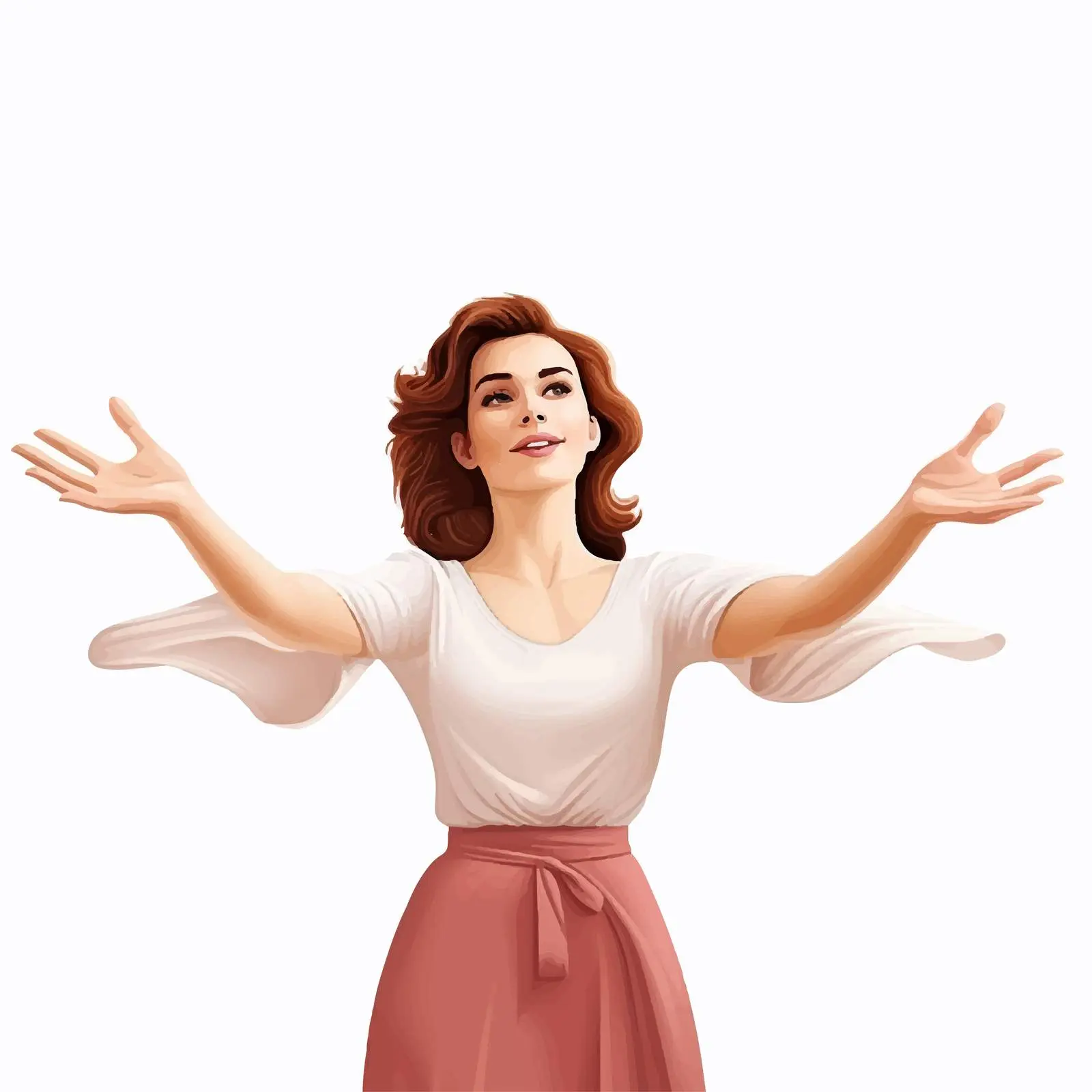 Elegant Woman Mockup with Open Hands — free download from Dotvec