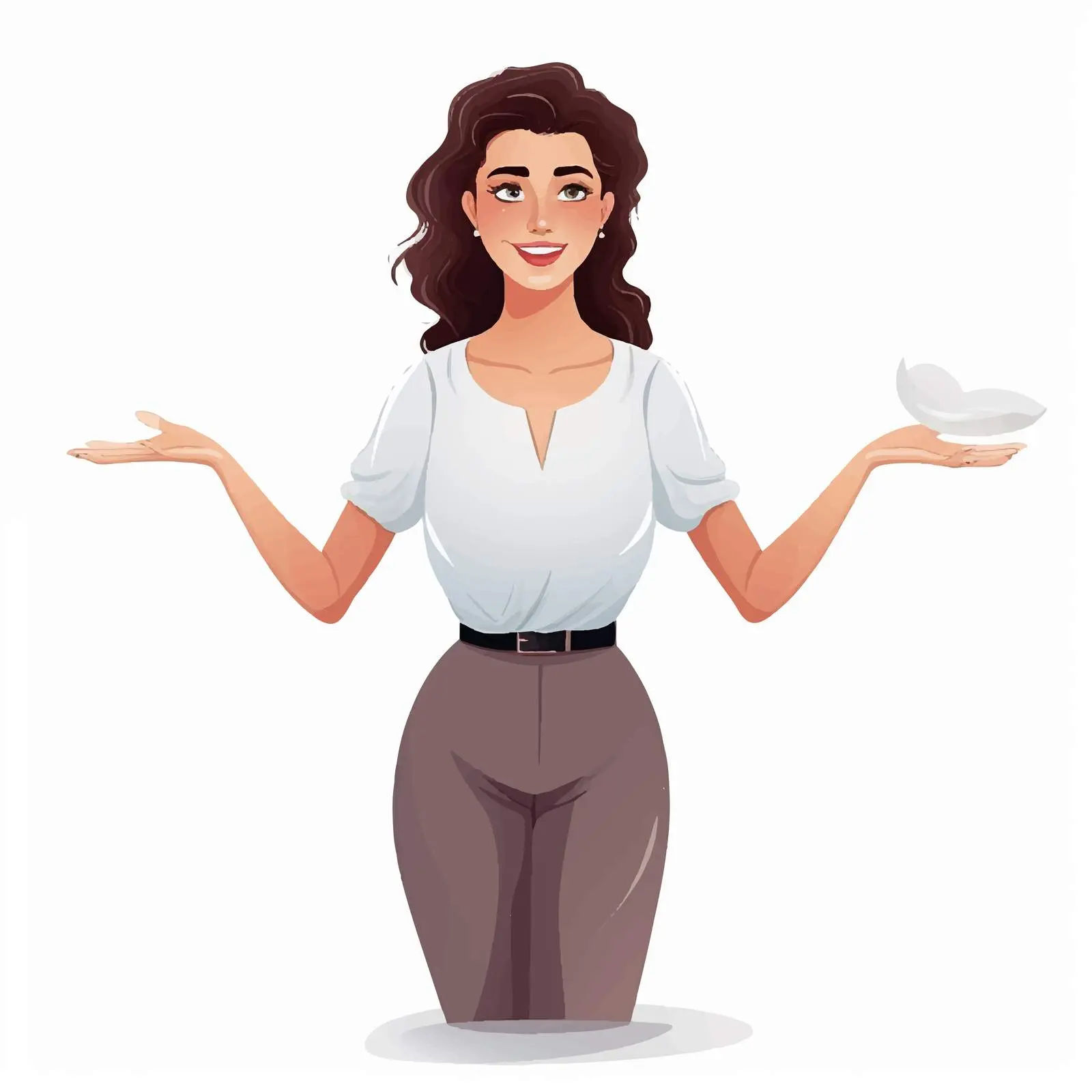 Universal Mockup in Woman's Open Hands — free download from Dotvec