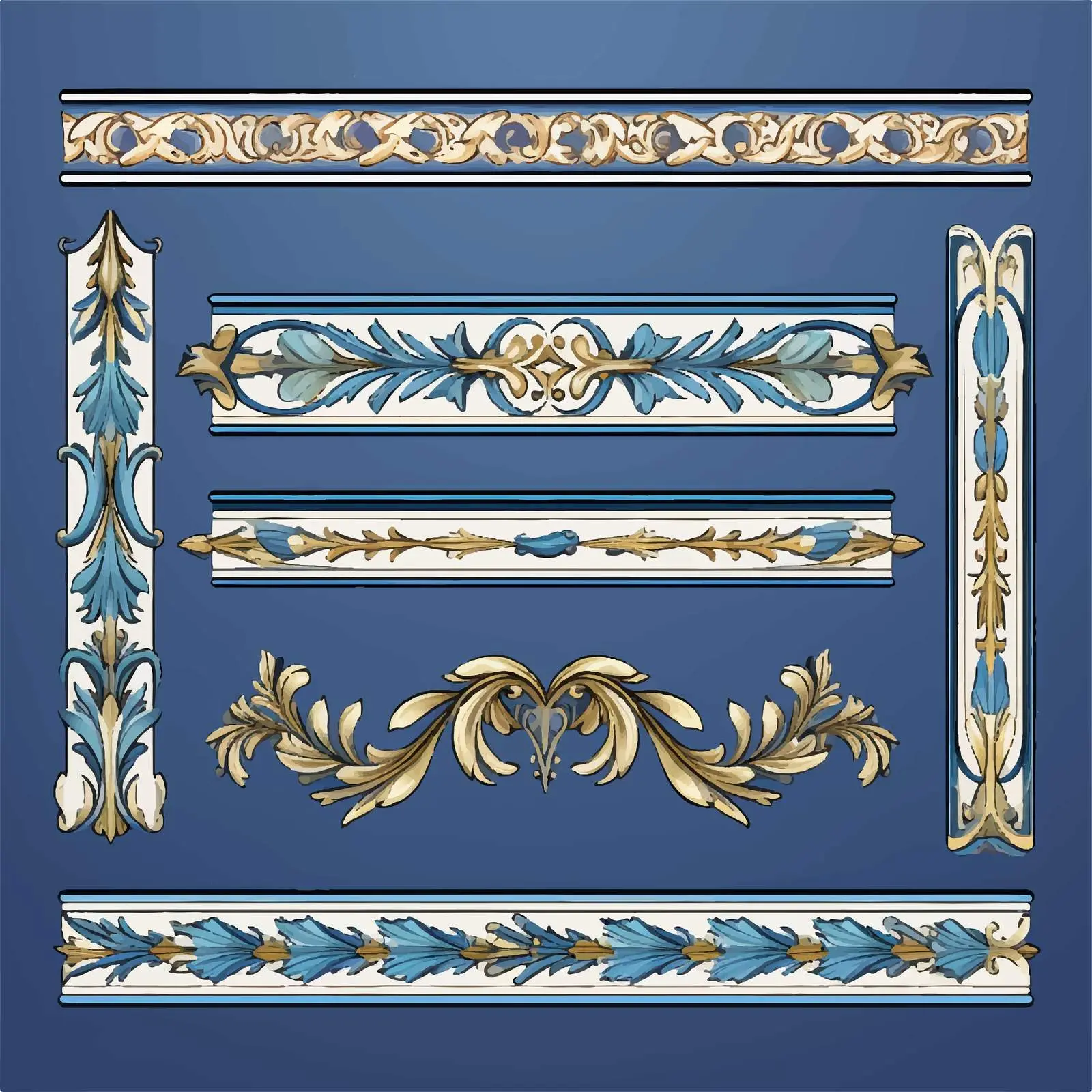 Byzantine Style Classic Borders Illustration Set — free download from Dotvec