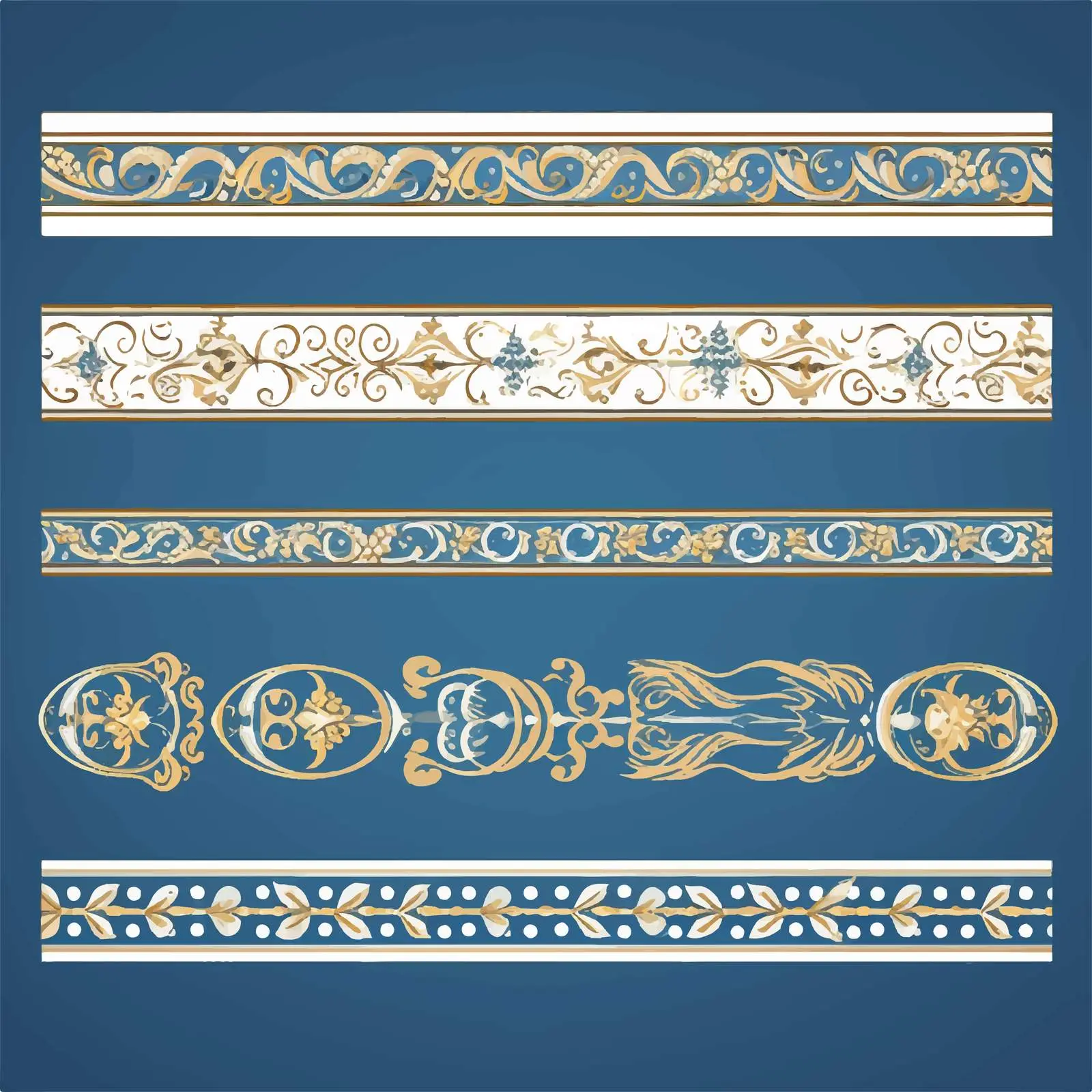 Byzantine Style Classic Illustration Borders Set – free traditional patterns image from Dotvec