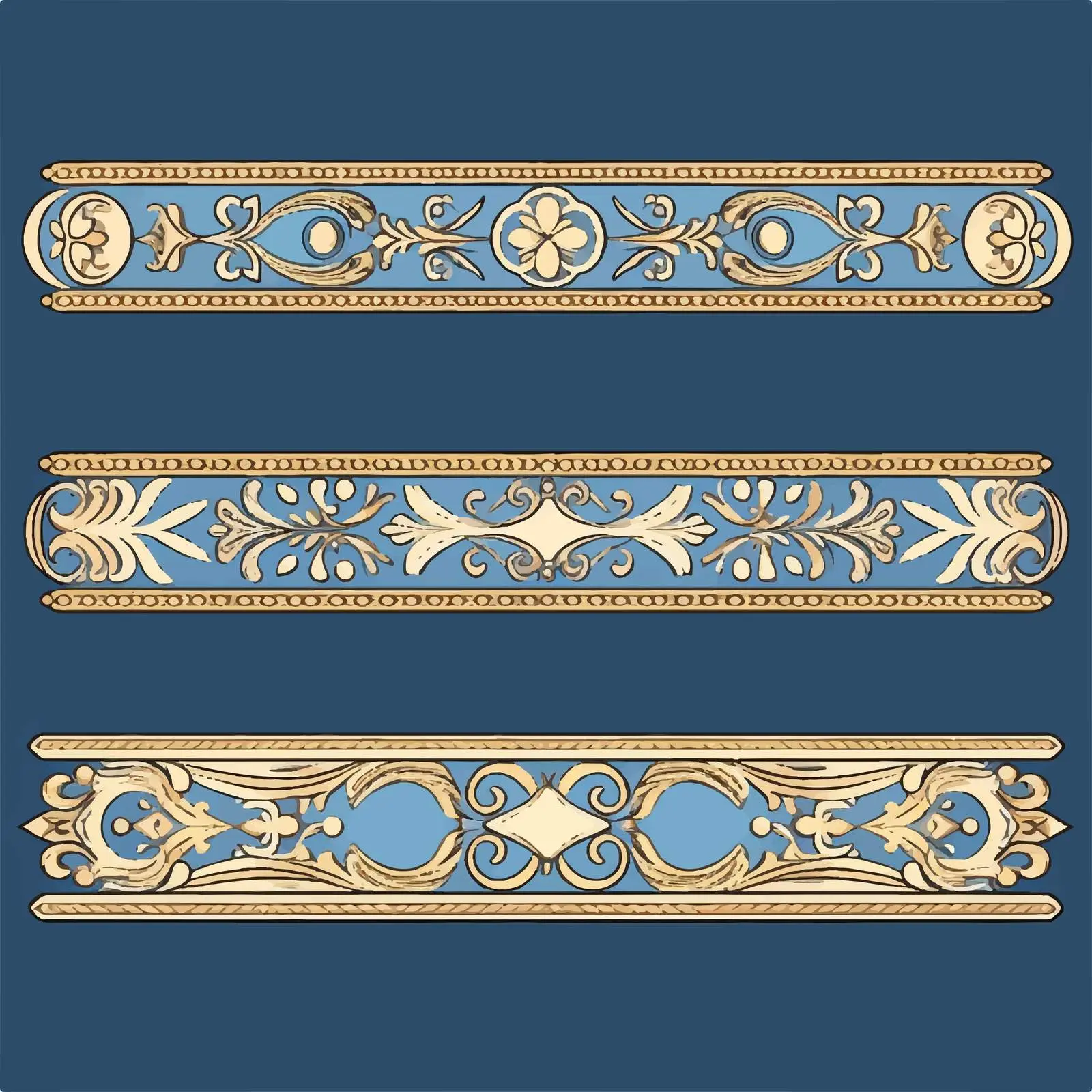 Byzantine Style Classic Borders Illustration Set – free decorative frames image from Dotvec
