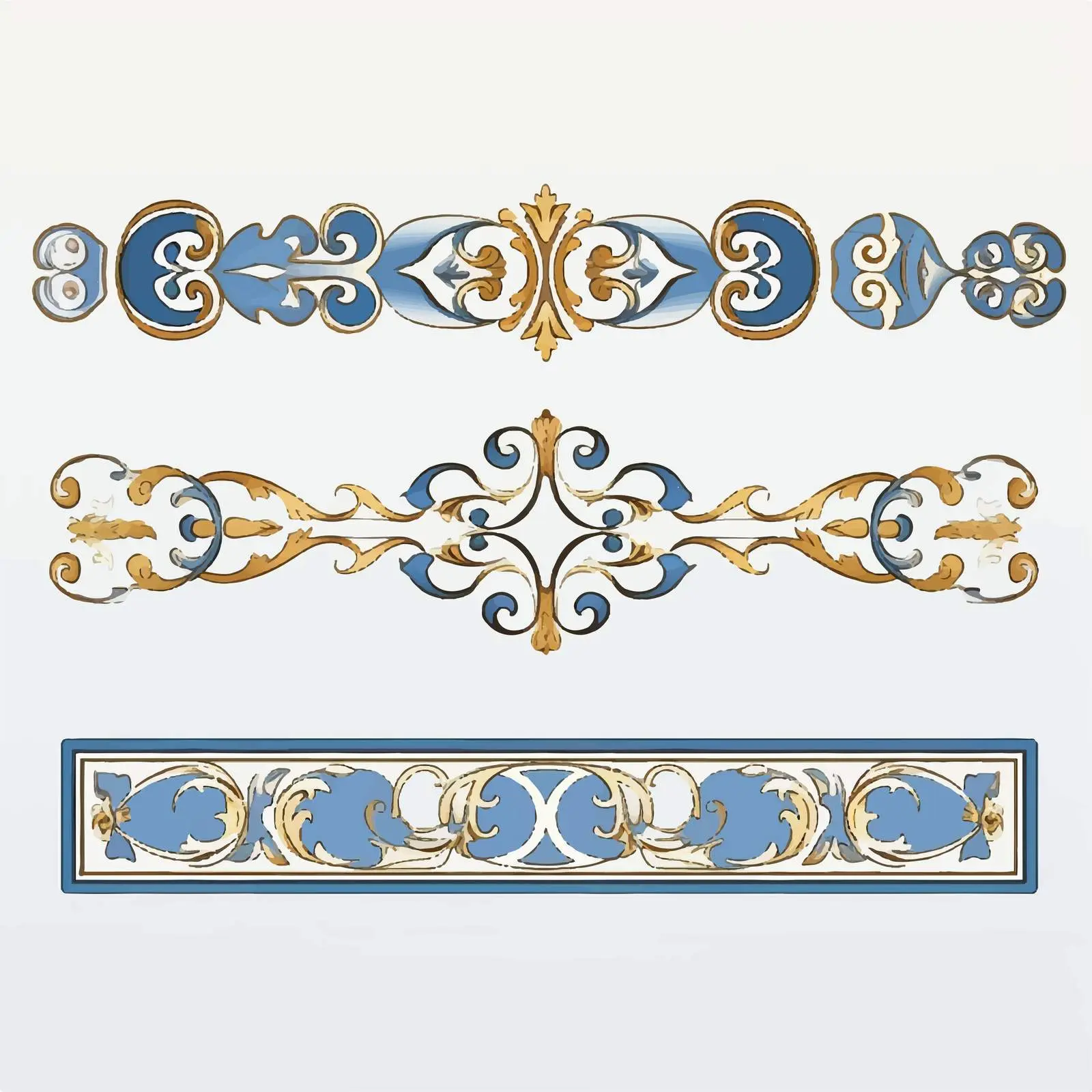 Byzantine Style Classic Borders Illustration Set — free download from Dotvec