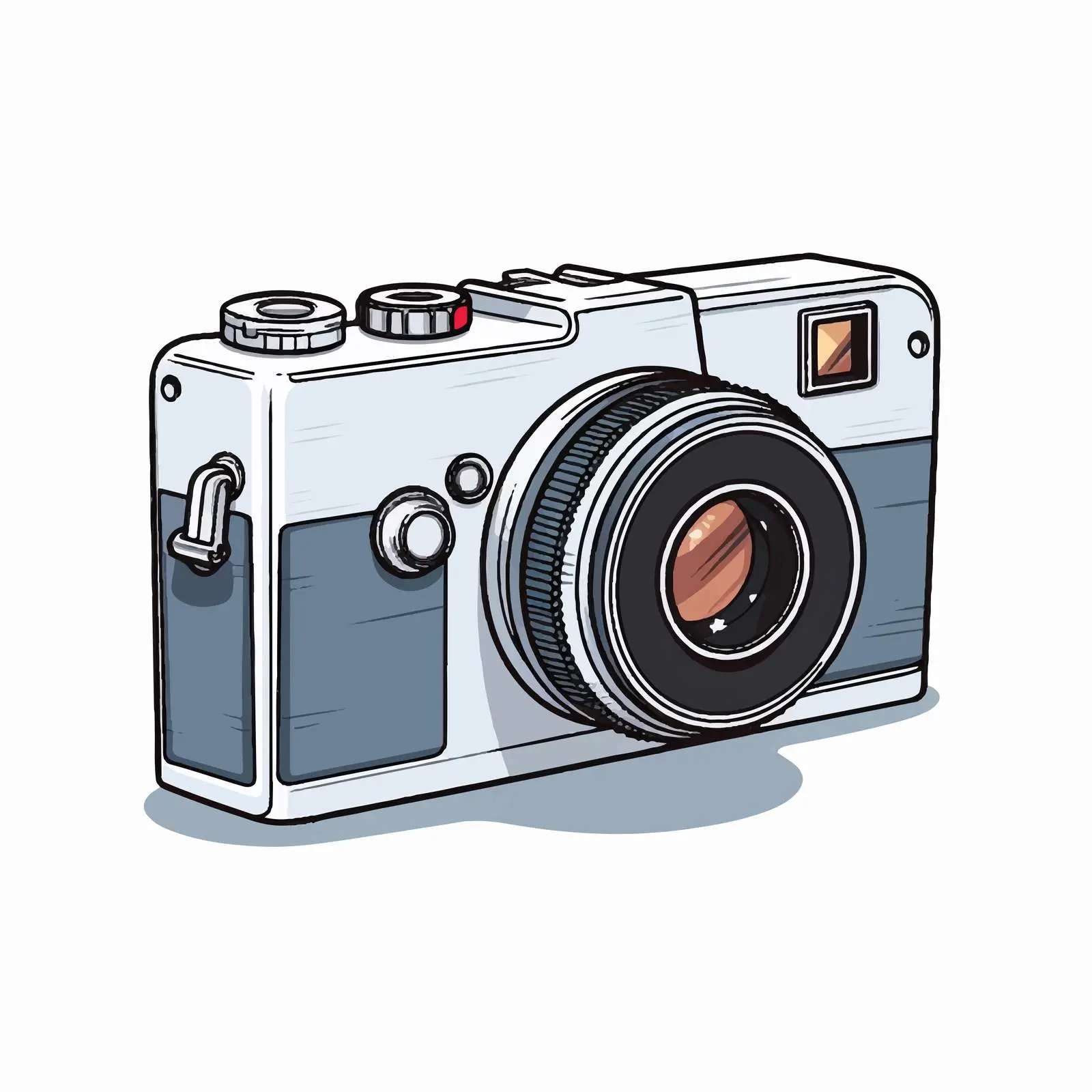 Classic Compact Camera Illustration on White Background — free download from Dotvec
