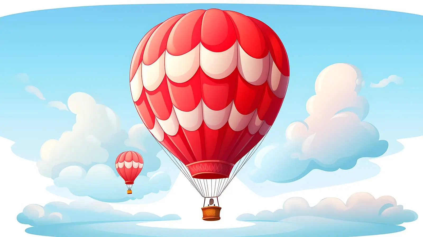 Vintage Hot Air Balloon with Red Ribbon – free hot air balloon image from Dotvec