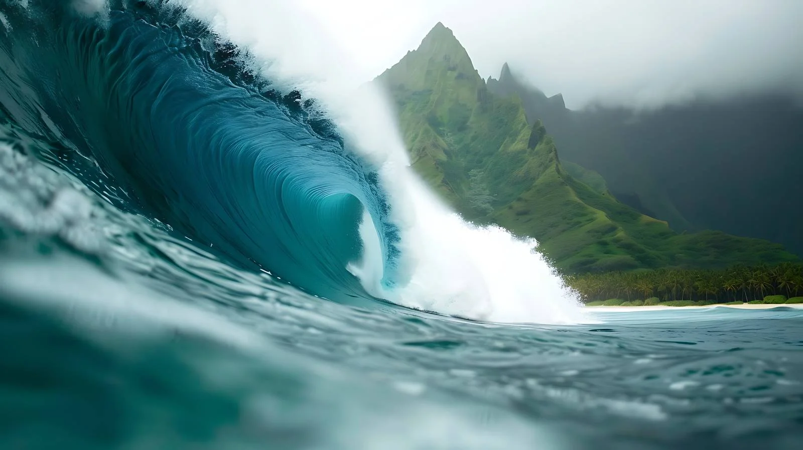 Vintage Teahupoo Surfing on White Background — free download from Dotvec