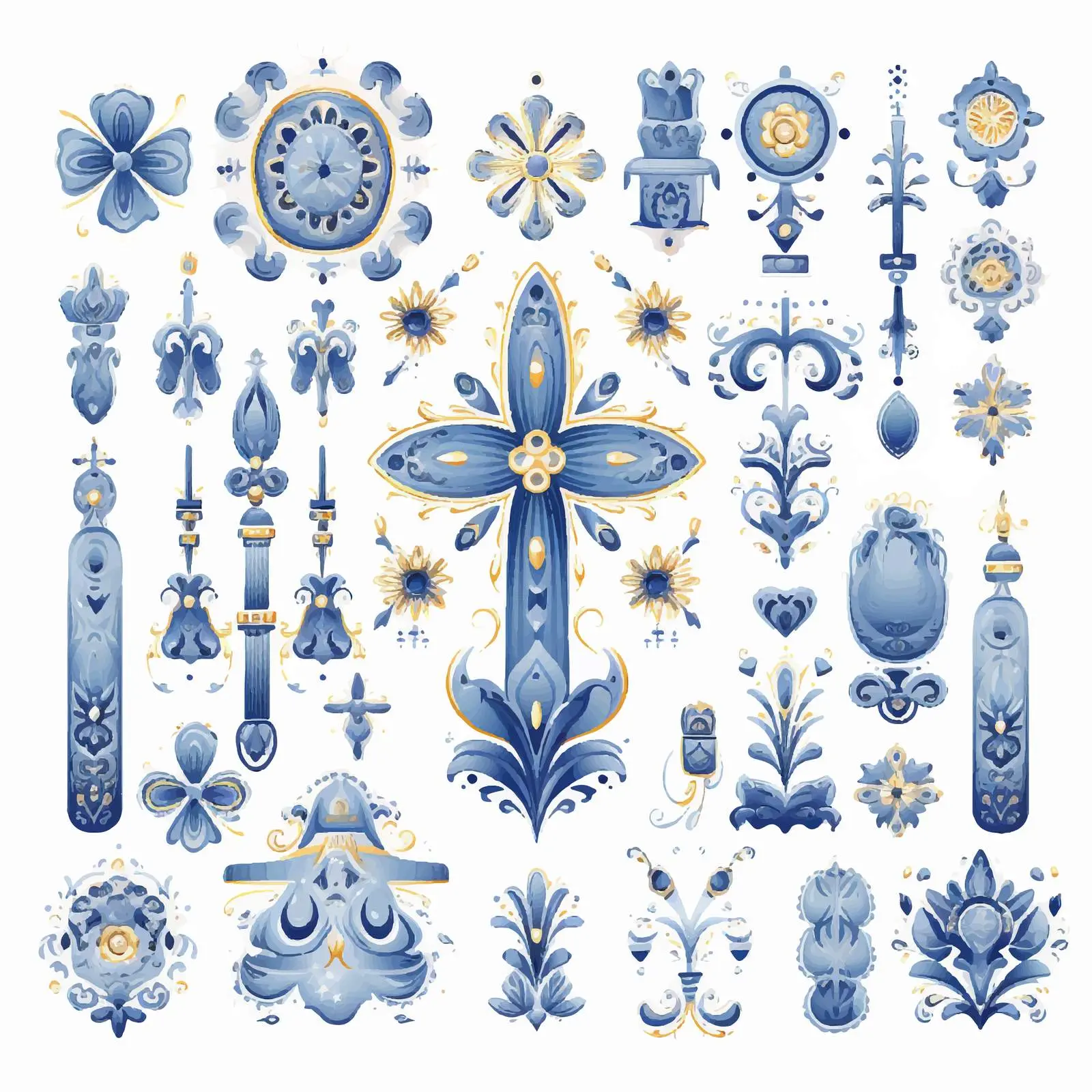 Universal Religious Template with Blue Decorative Element — free download from Dotvec