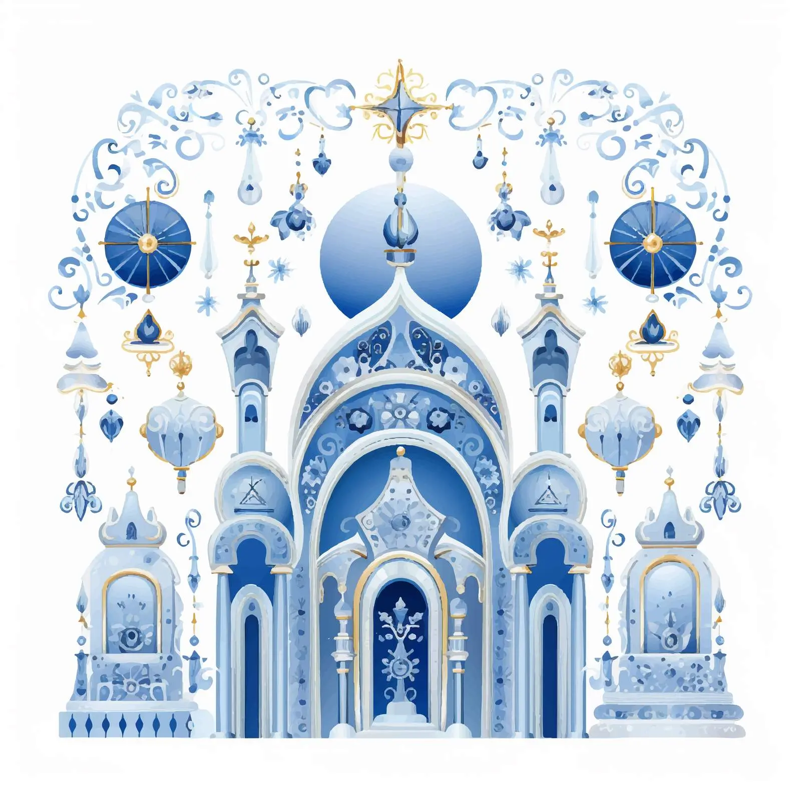 Blue Decorative Element for Universal Religious Themes — free download from Dotvec