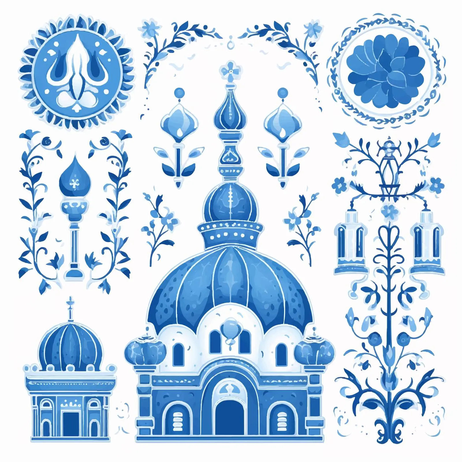 Classic Universal Religious Template with Blue Element — free download from Dotvec