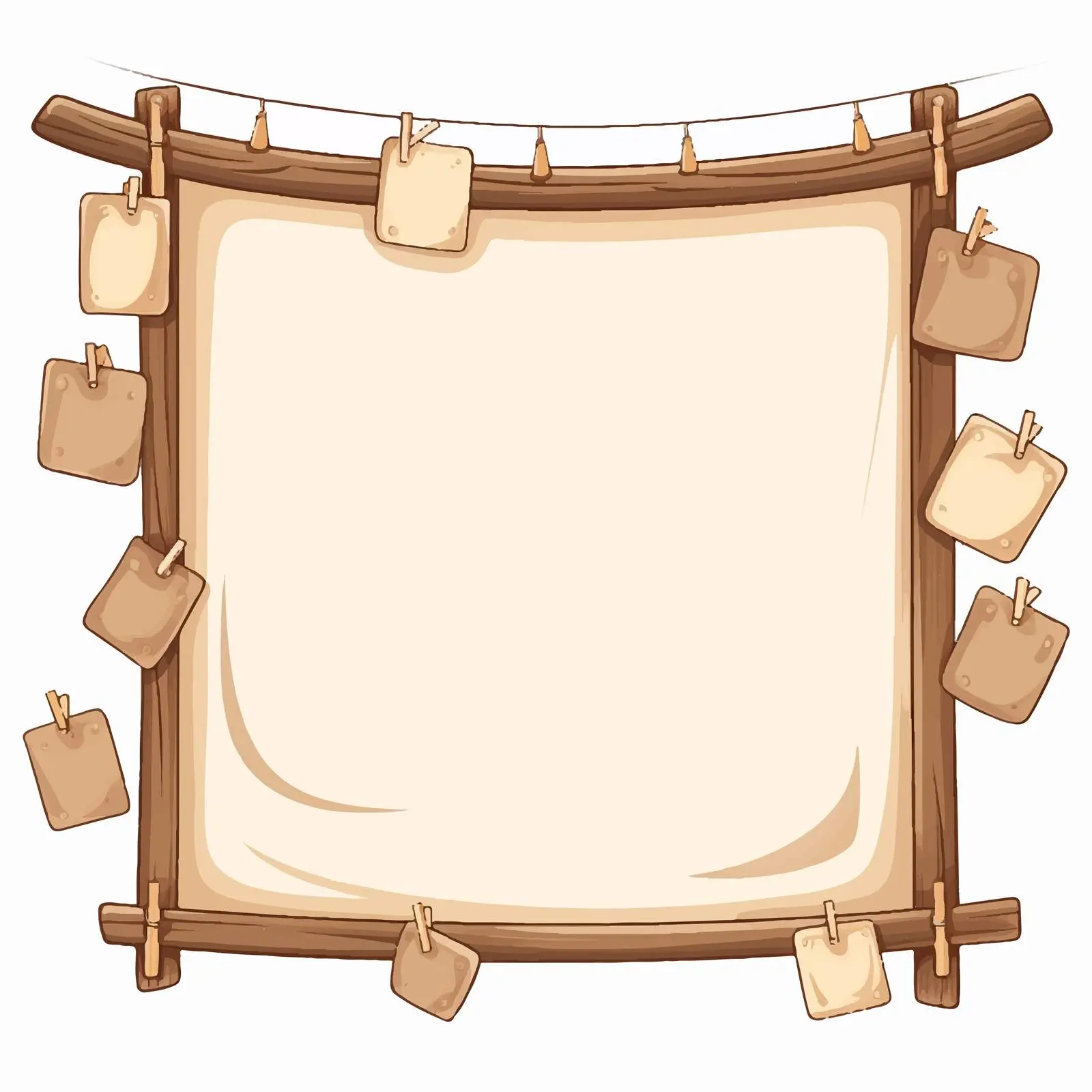 Vintage Wooden Frame with Paper Note Vectors – free design vector image from Dotvec