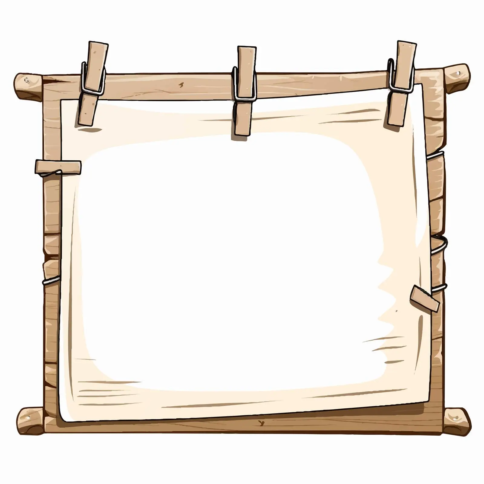 Classic Wooden Aged Frame with Paper Pieces — free download from Dotvec