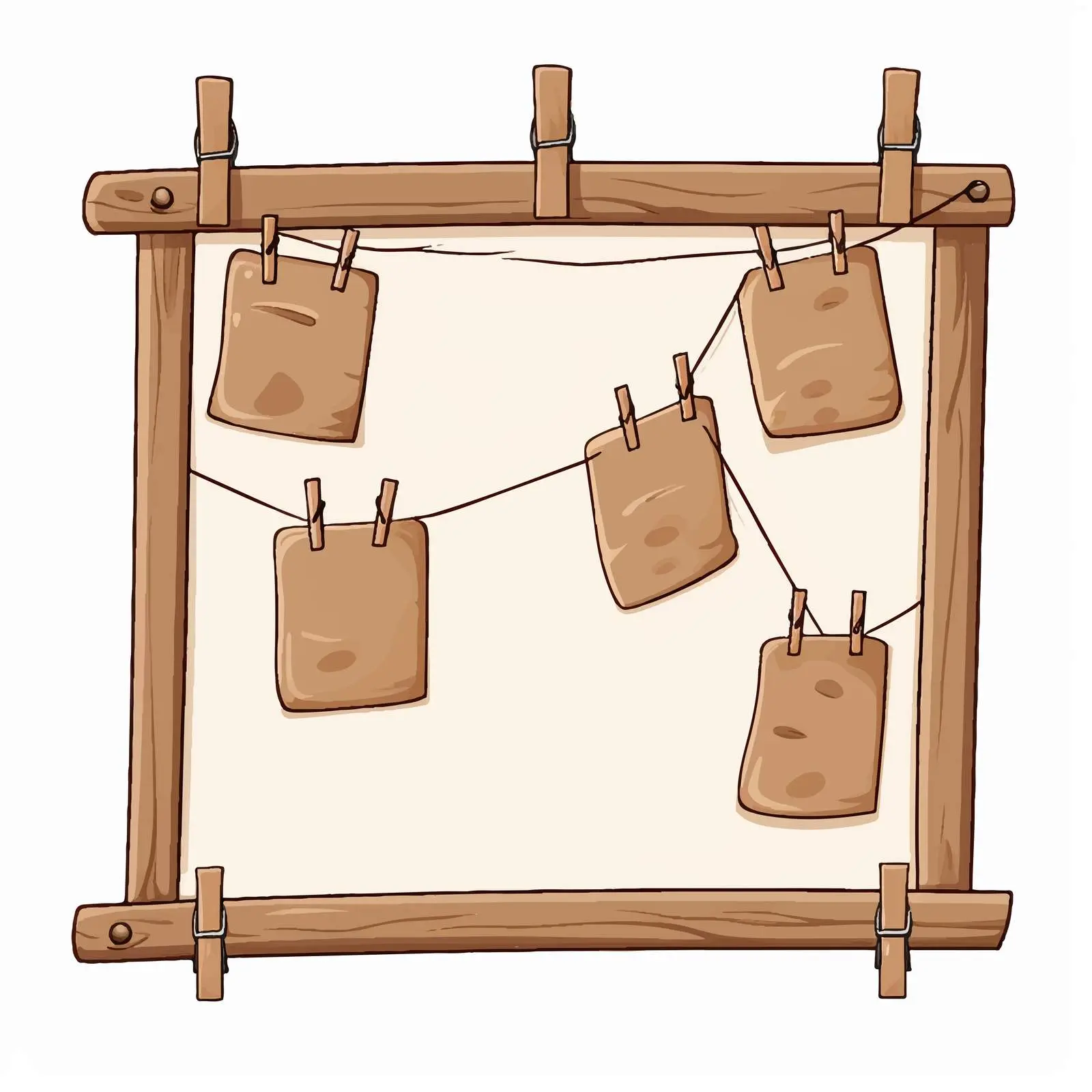 Classic Wooden Aged Frame with Paper Pieces — free download from Dotvec