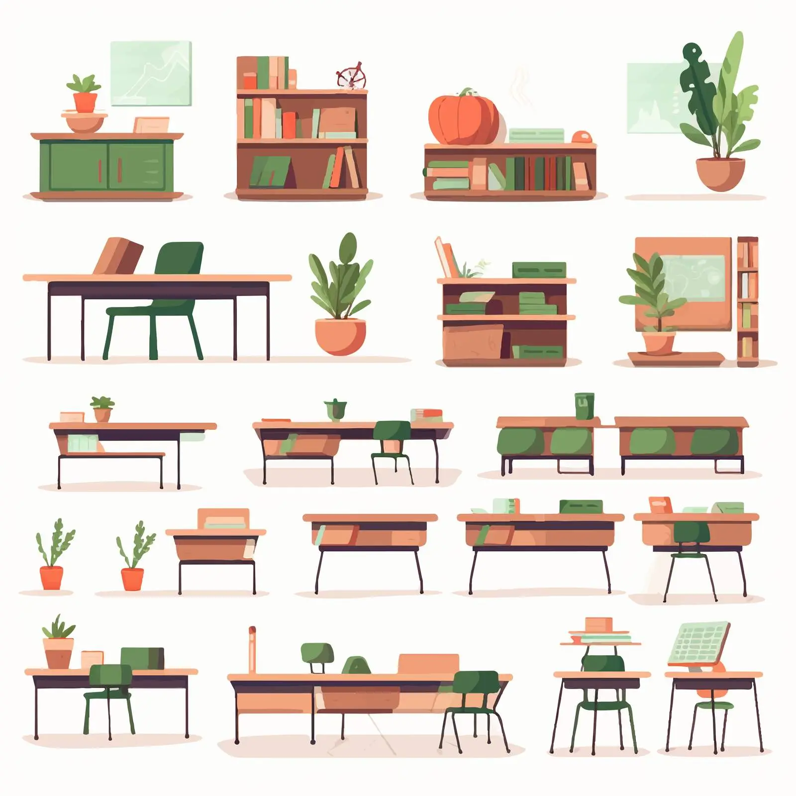 Empty Classrooms and Study Rooms Vectors — free download from Dotvec