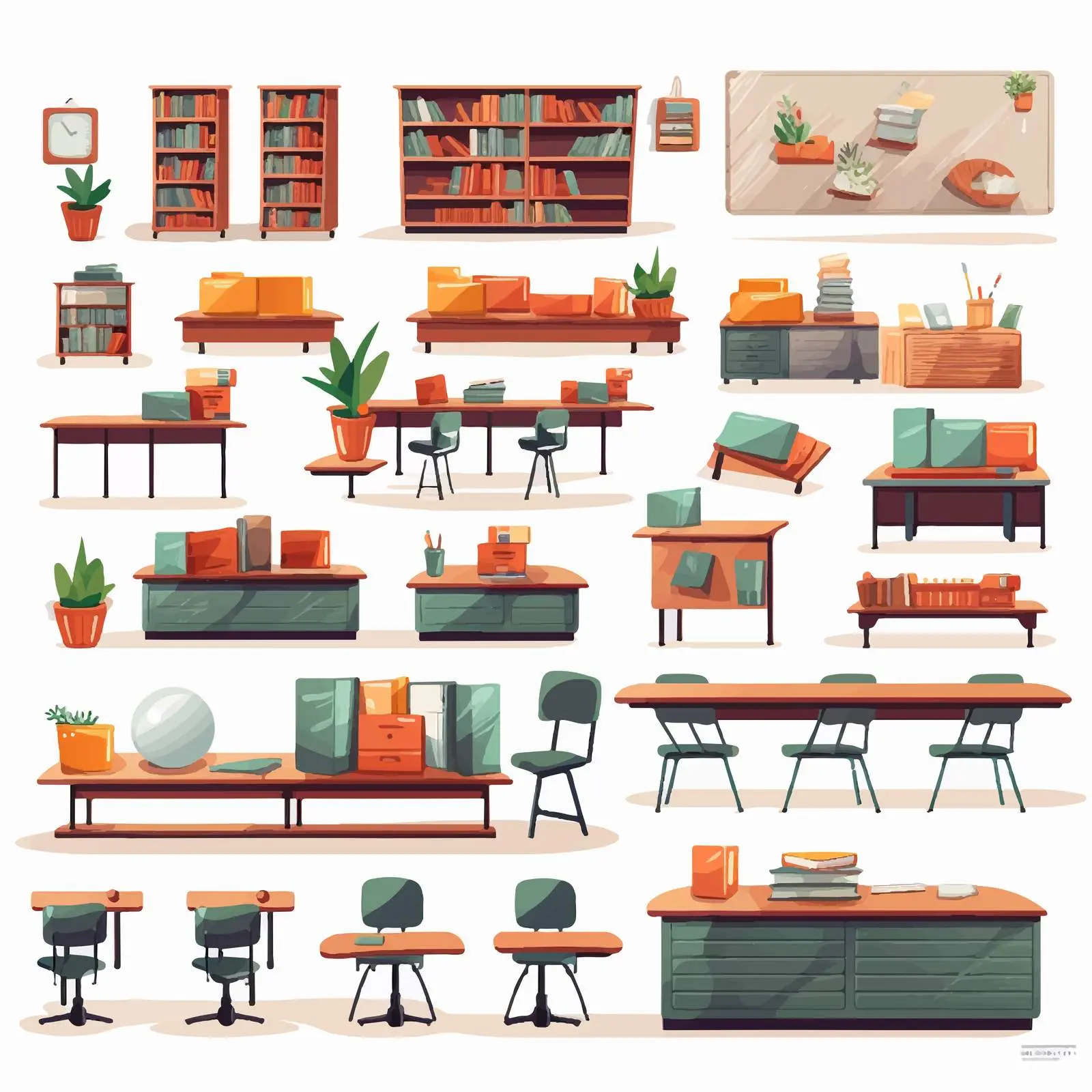 Empty Classroom Interiors for Study and Learning — free download from Dotvec
