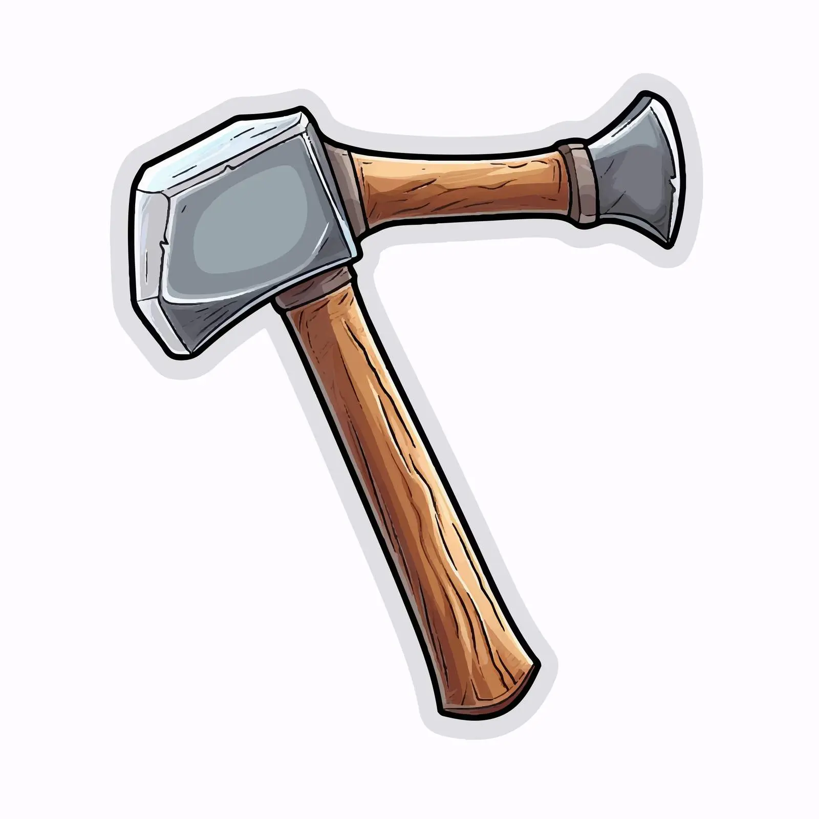 Claw Hammer Sticker Illustration on White Background — free download from Dotvec