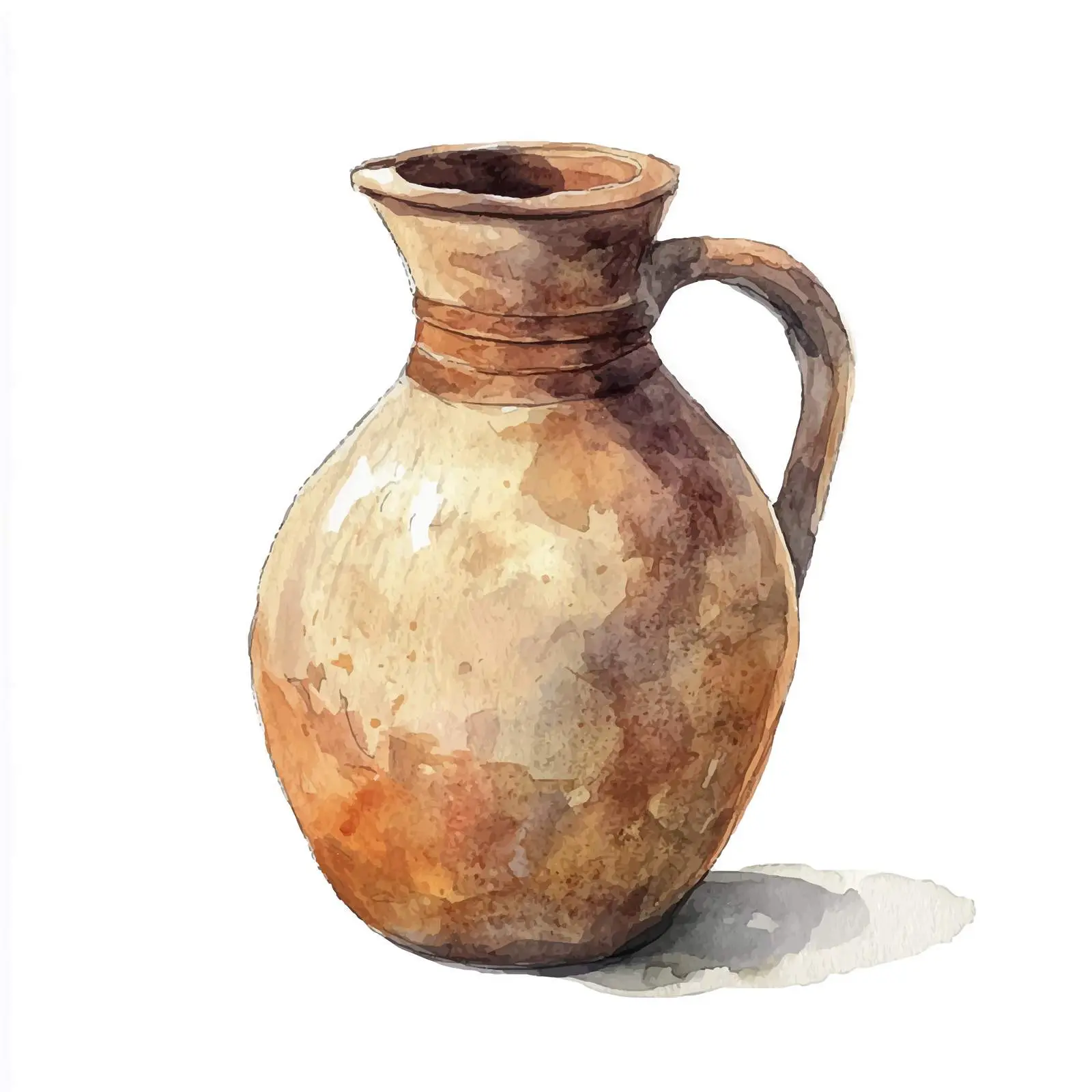 Vintage Watercolor Clay Jug Illustration — free download from Dotvec
