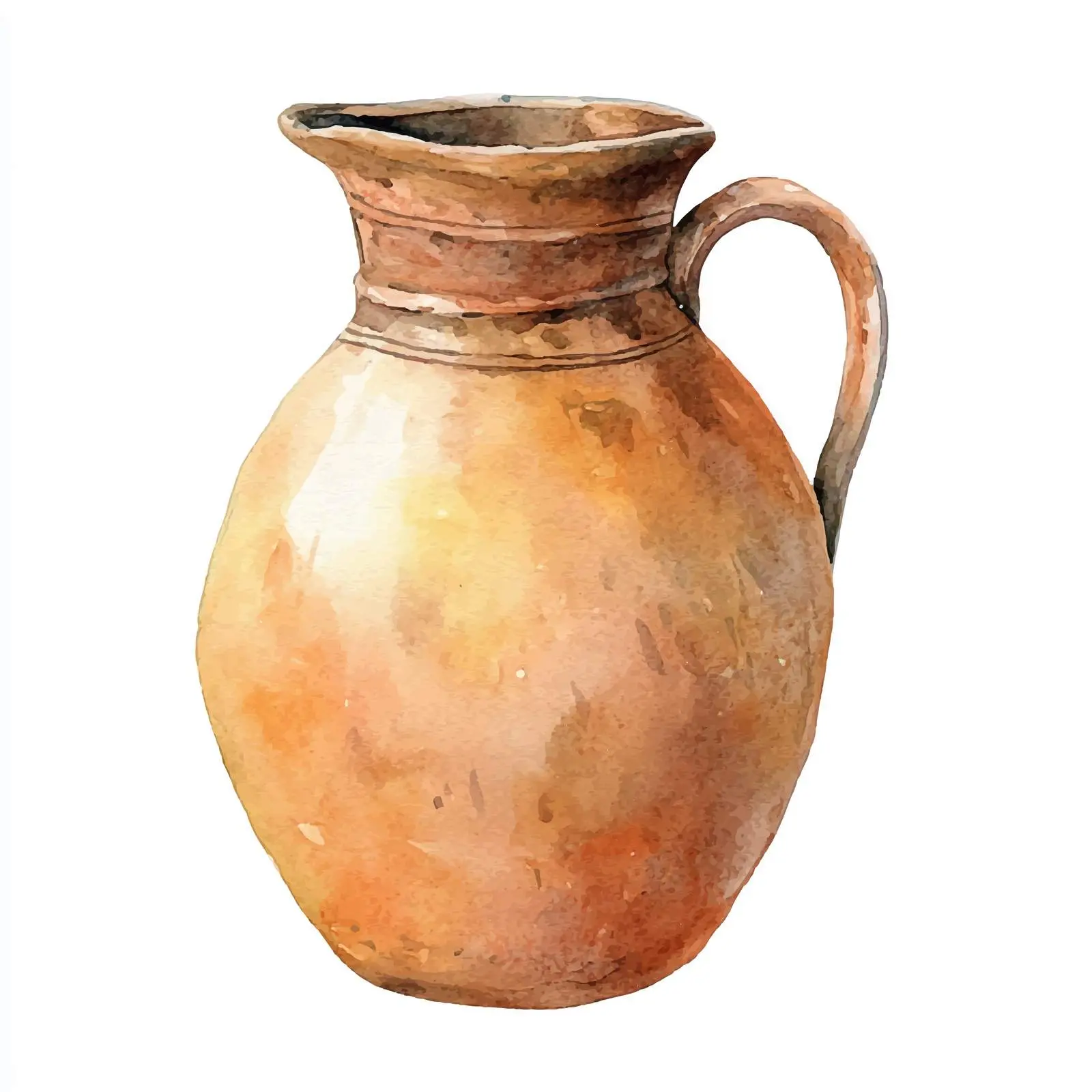 Old Watercolor Clay Jug Illustration — free download from Dotvec