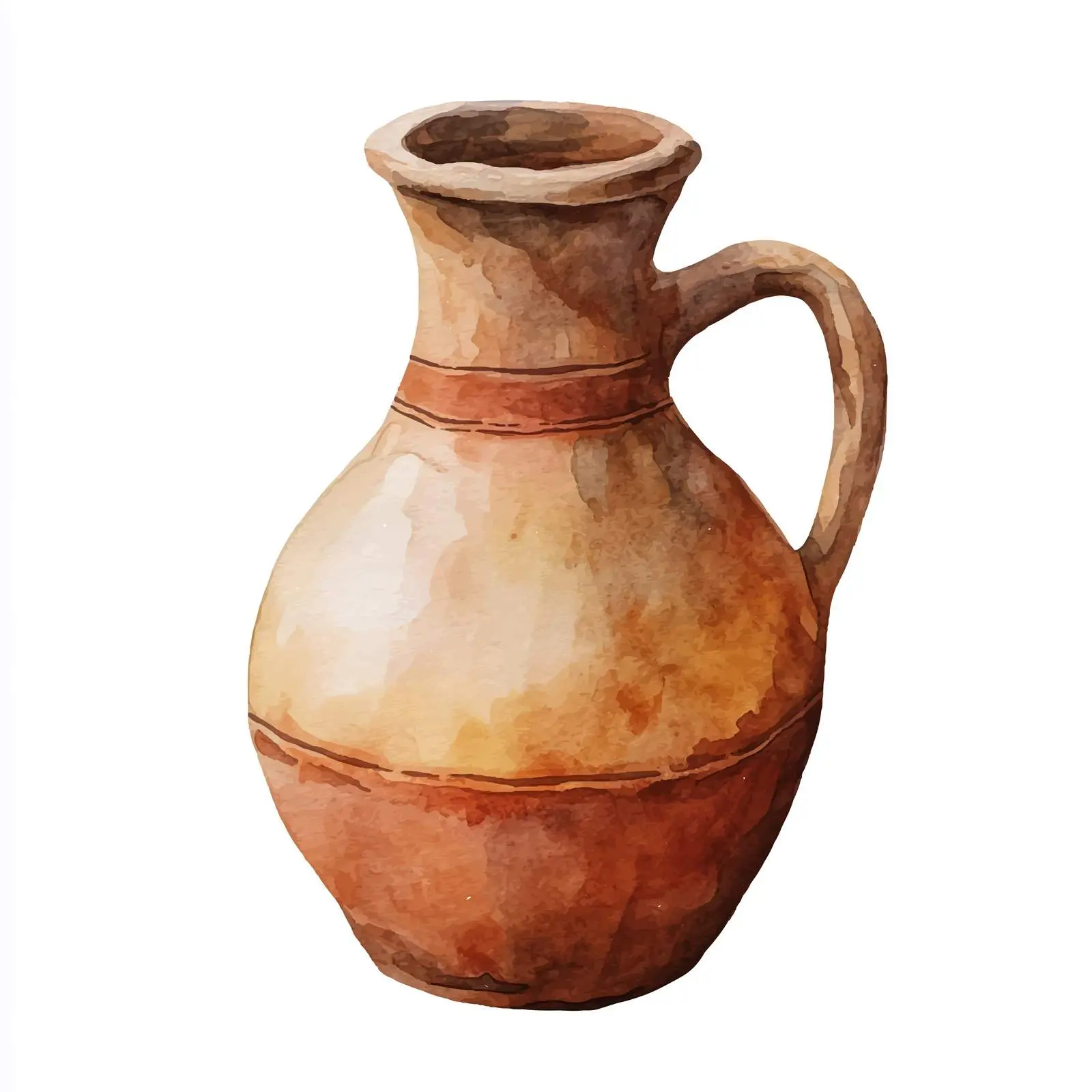 Old Watercolor Clay Jug Illustration — free download from Dotvec