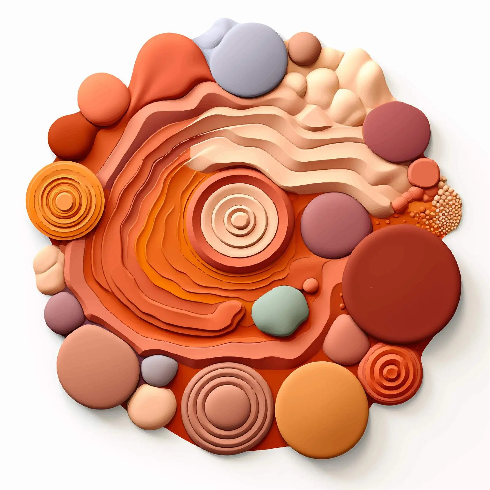 Top View Clay Vector Illustration on White Background — free download from Dotvec