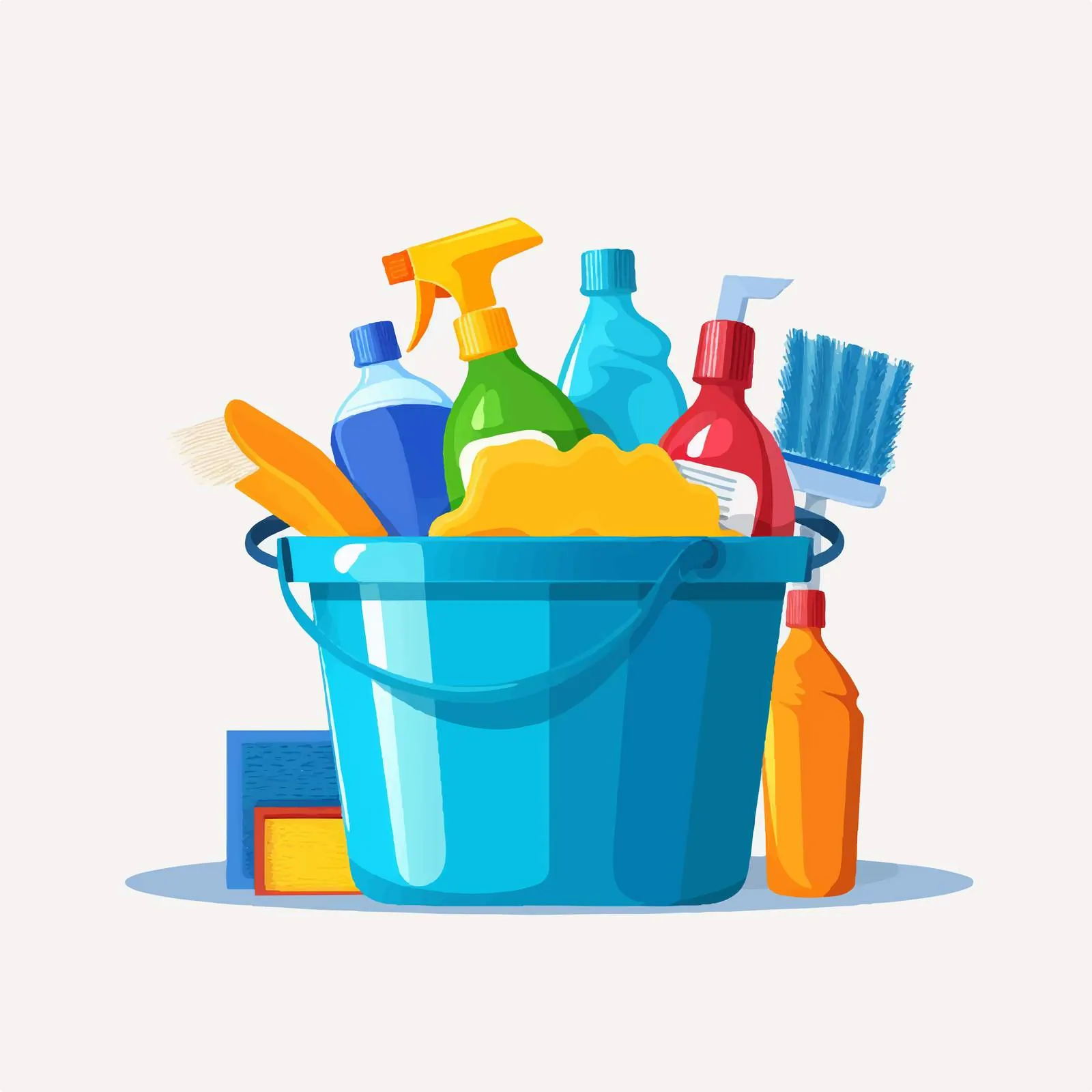 Essential Cleaning Supplies in a Bucket — free download from Dotvec