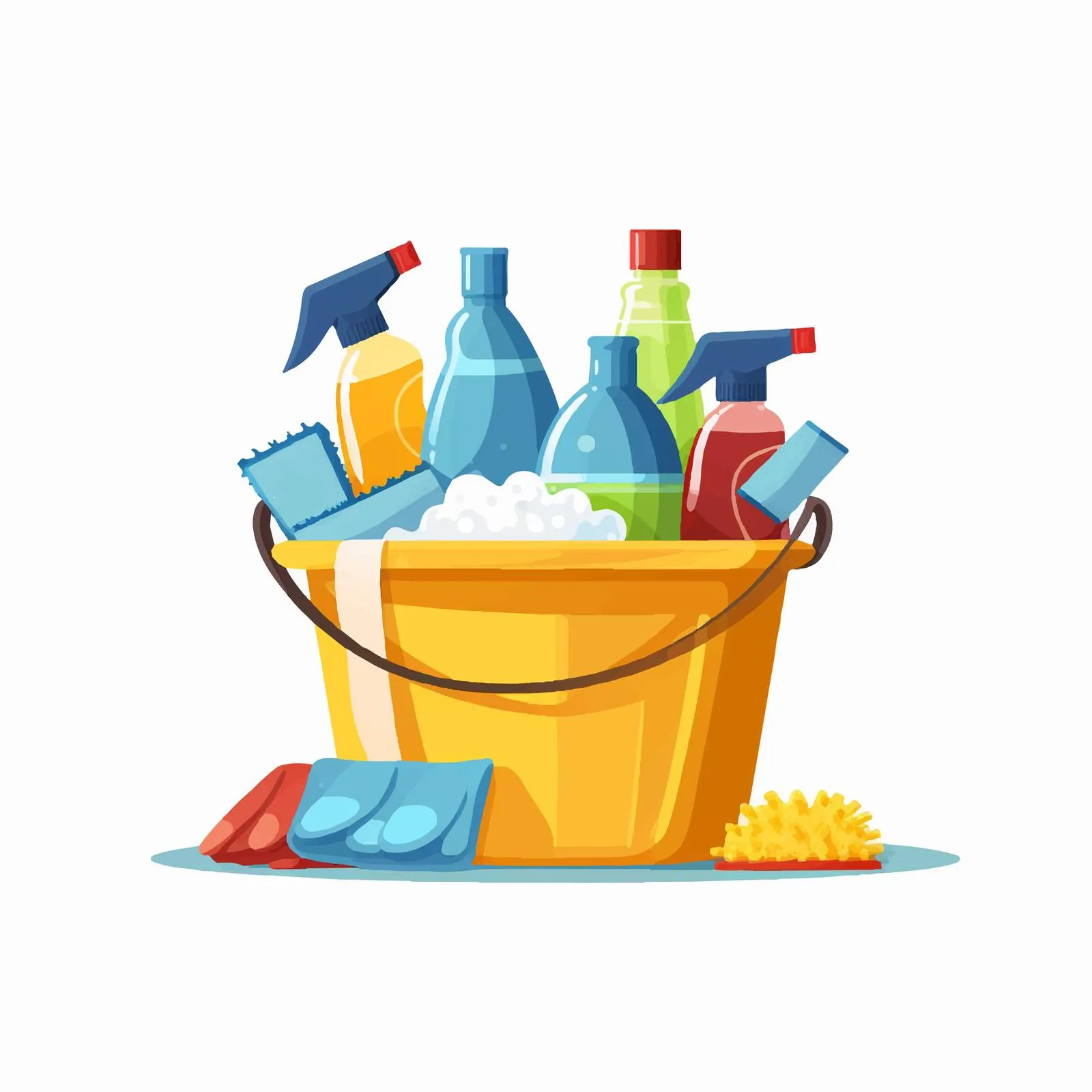 Essential Cleaning Supplies in a Bucket — free download from Dotvec