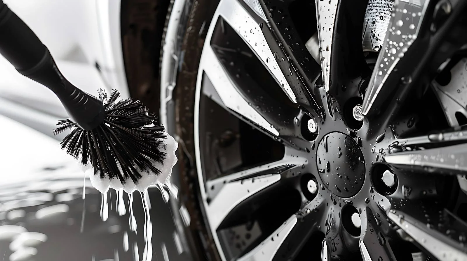 Wheel Cleaning with Brush and Water — free download from Dotvec