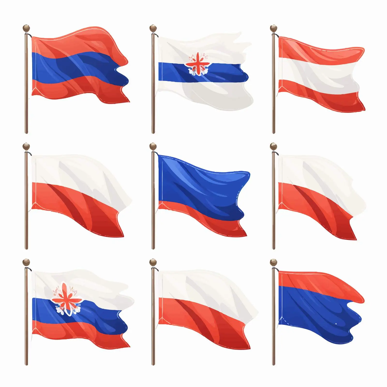 National Flag Colorful Clip Art Set – free identity graphics image from Dotvec