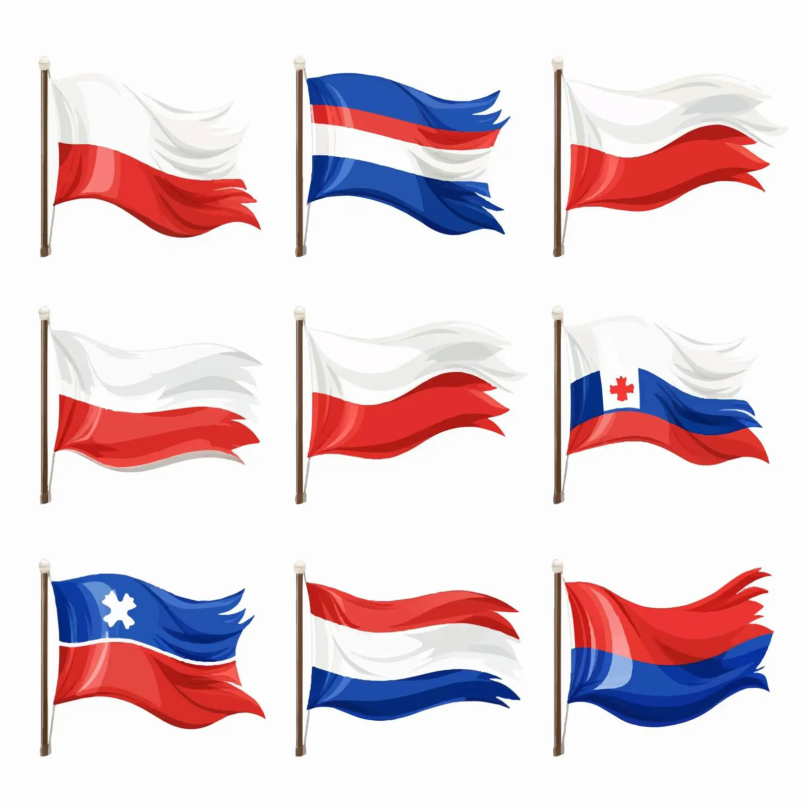 National Flag Colored Clip Art Set — free download from Dotvec
