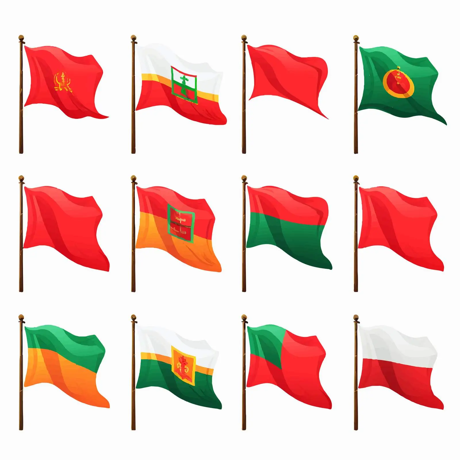 National Flag Color Clip Art on White Background – free modern vectors image from Dotvec