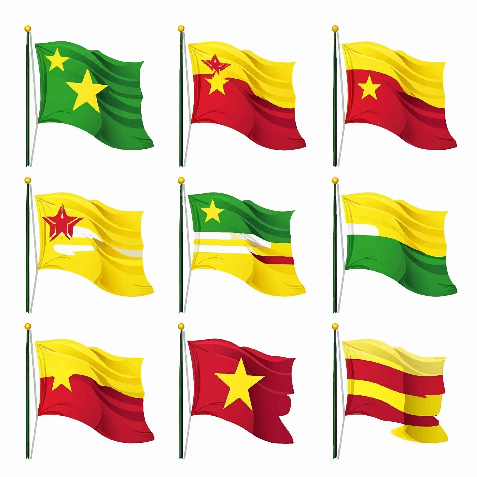 Colorful National Flag Clip Art Set – free customizable design image from Dotvec