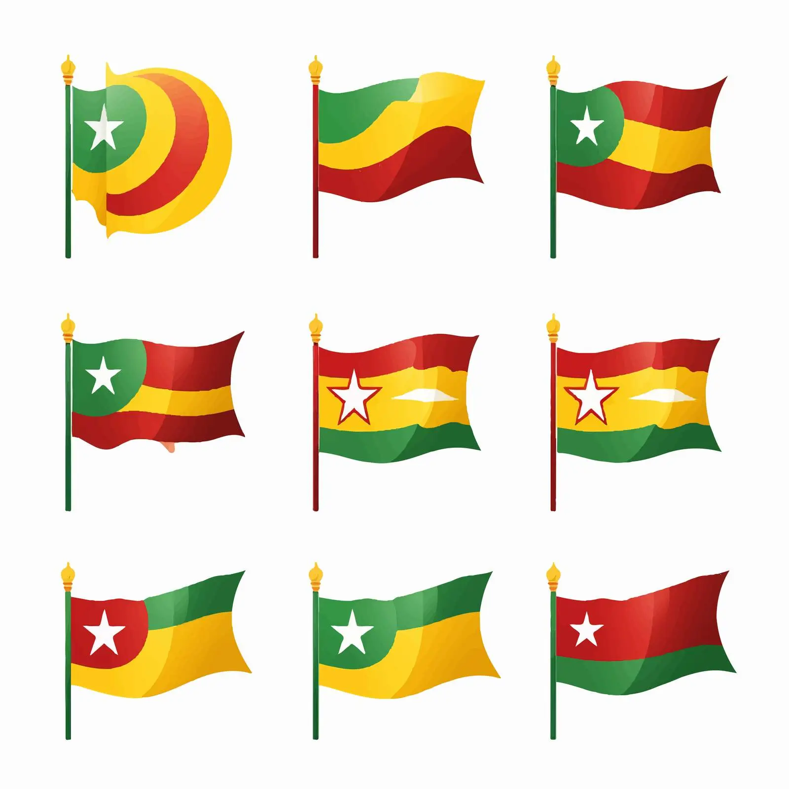 Colorful National Flag Clip Art Vectors – free modern vectors image from Dotvec