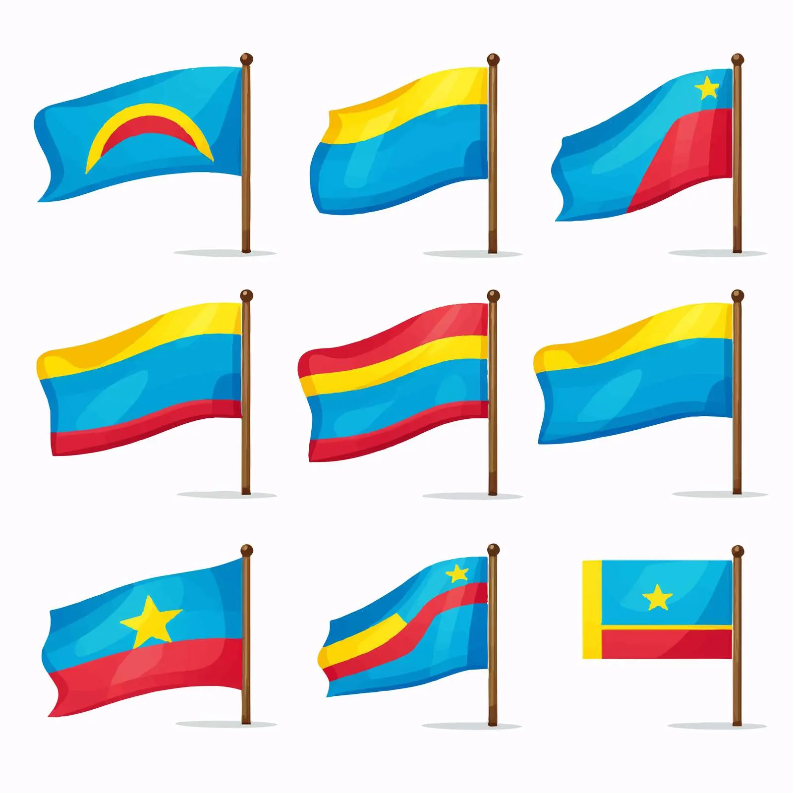 National Flag Colorful Clip Art Set — free download from Dotvec